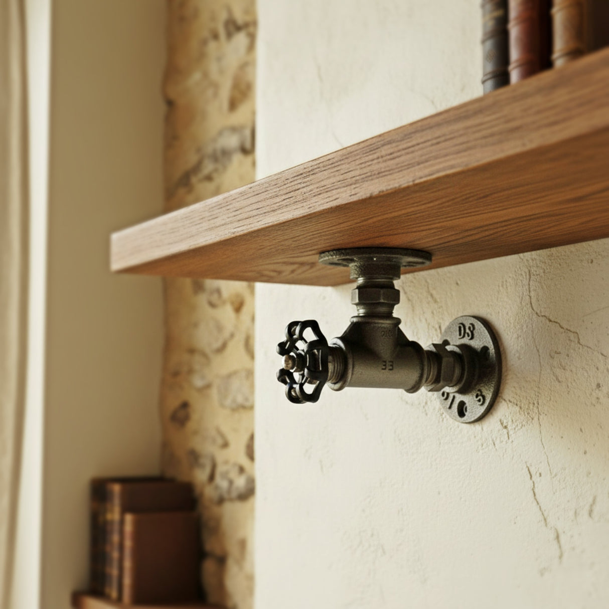 Wandsteun met zwart handwiel | Model 3