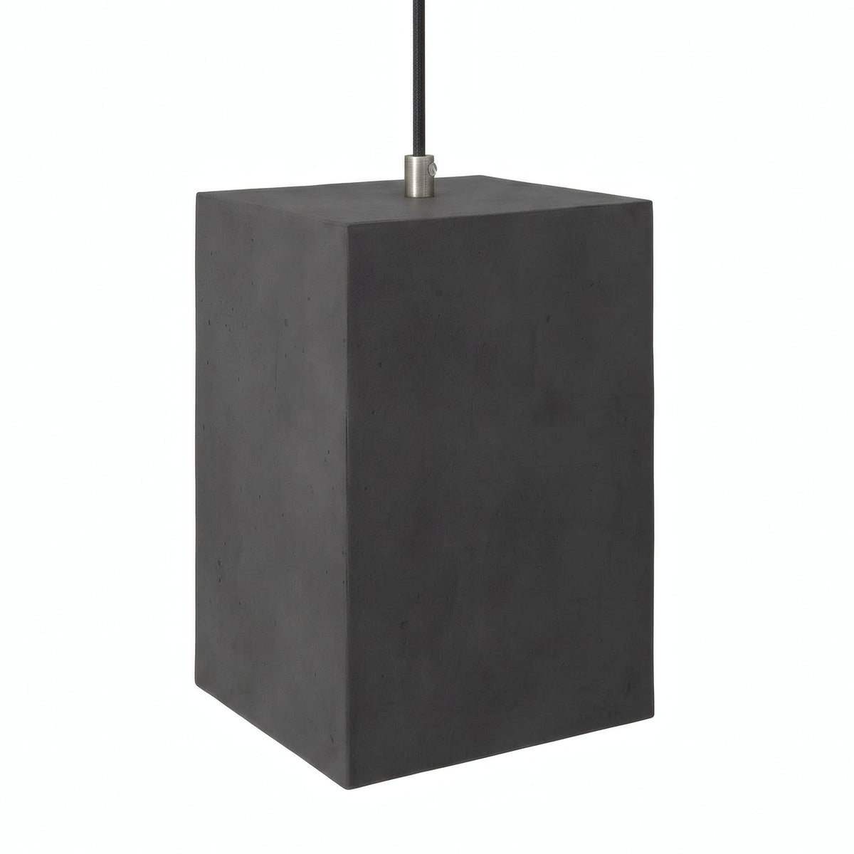 Kubusvormige lampenkap van cement met E27-fitting — Donker cement