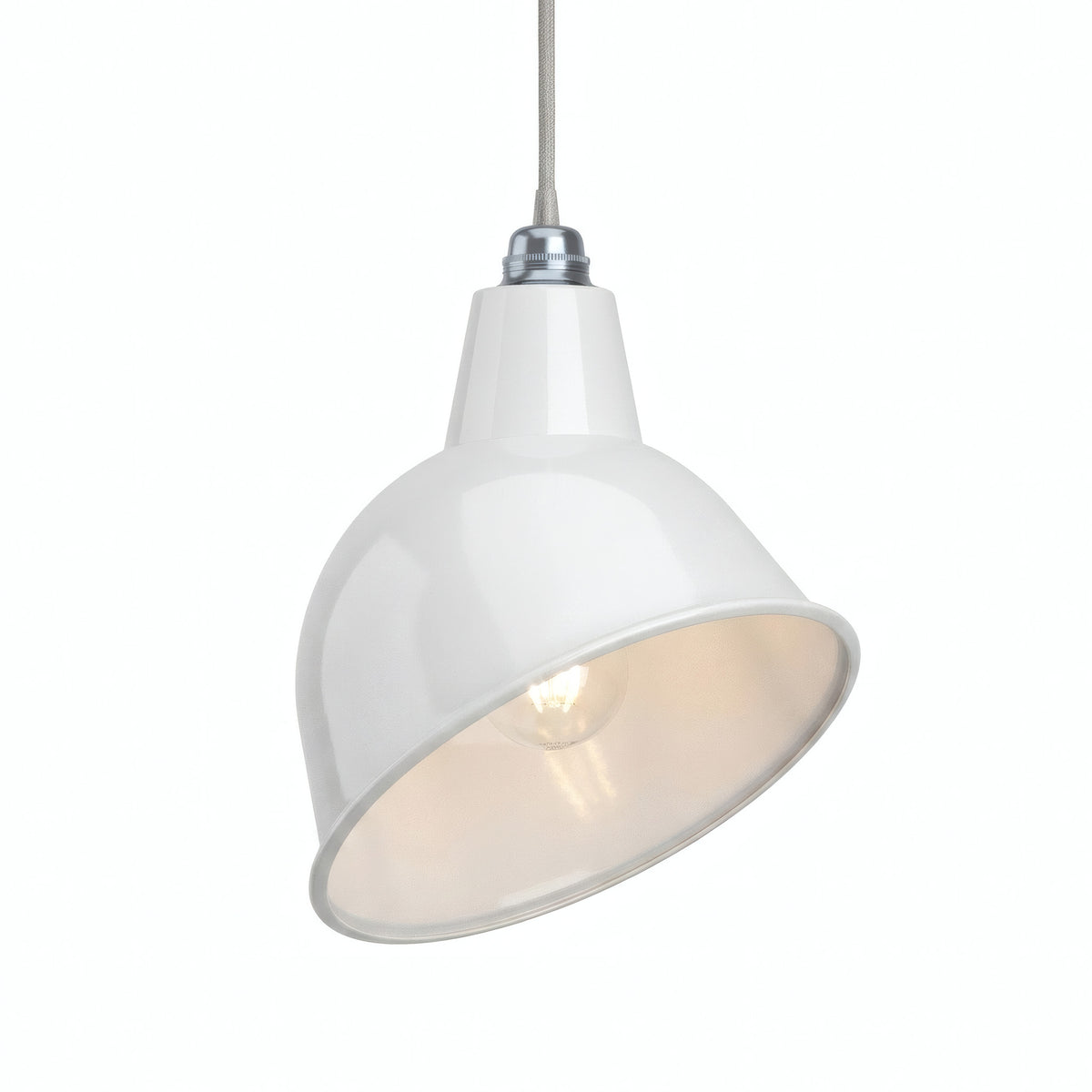 Lampenkap met schuine opening Ø 30 cm voor E27-fitting — Wit
