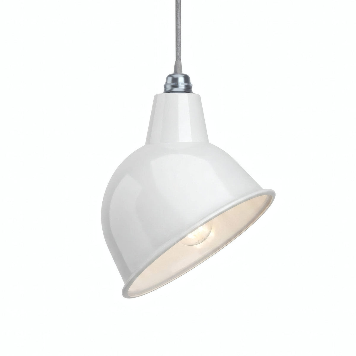 Lampenkap met schuine opening Ø 30 cm voor E27-fitting — Wit