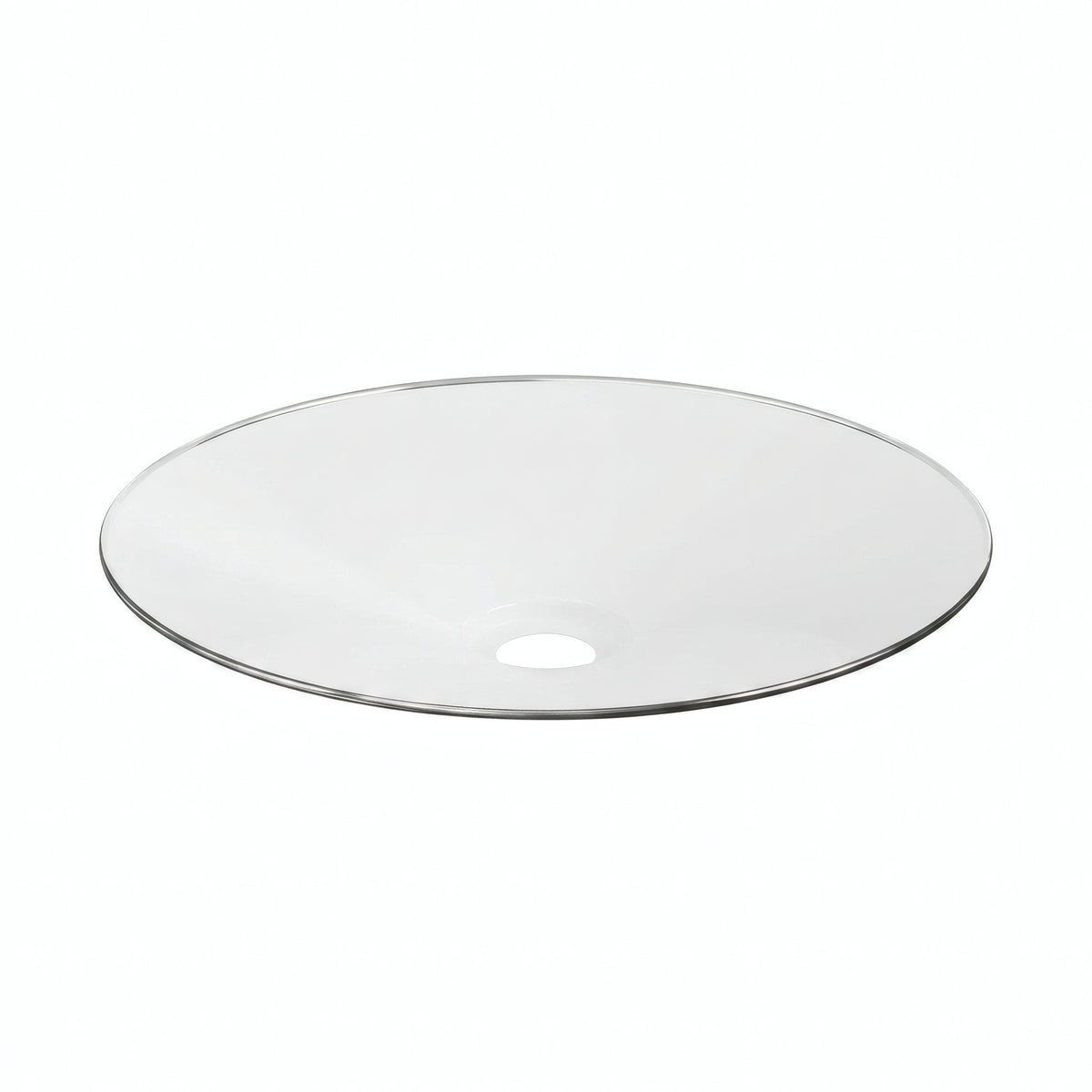 Platte geëmailleerde lampenkap Ø 30 cm voor E27-fitting — Wit en satijn titanium