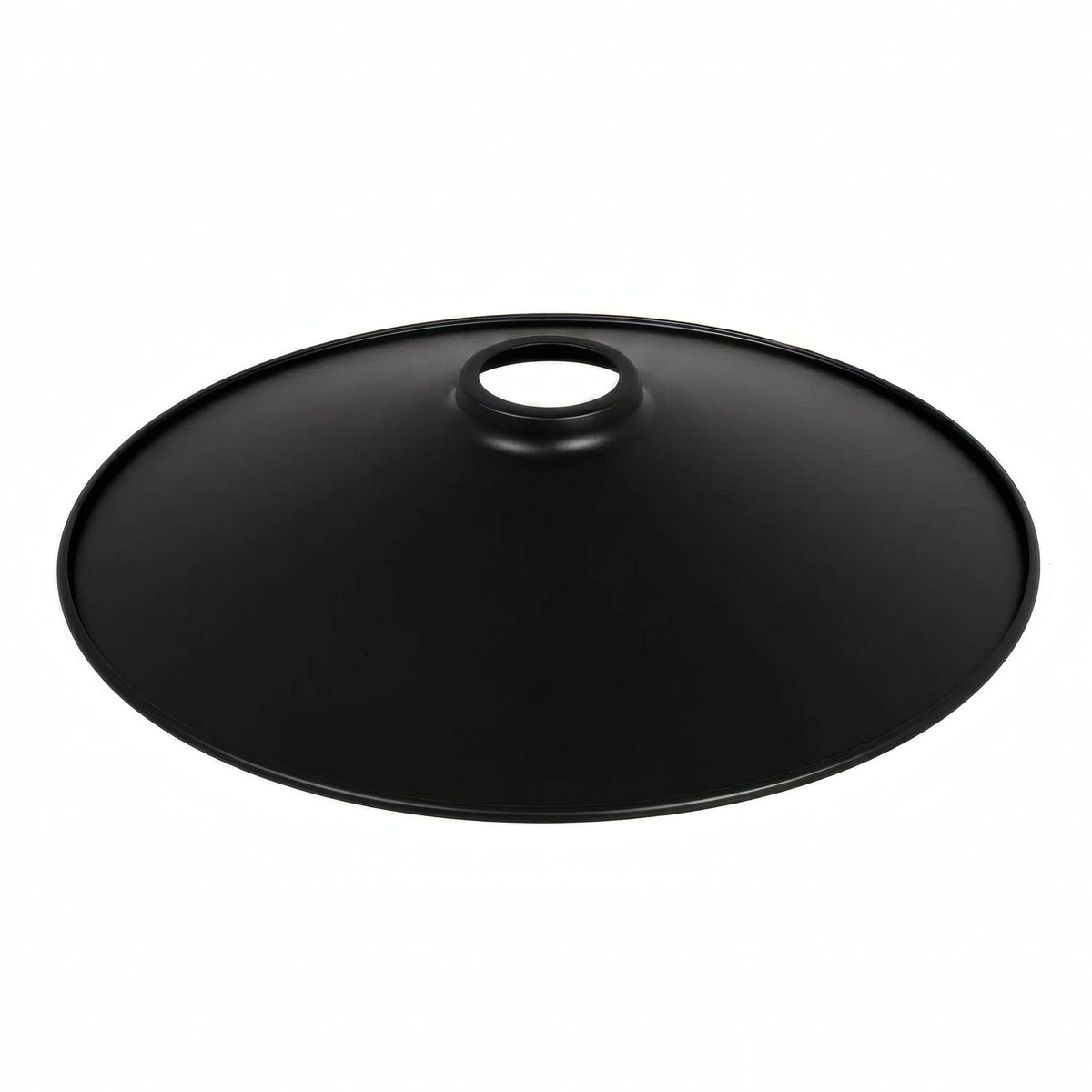 Platte geëmailleerde lampenkap Ø 30 cm voor E27-fitting — Zwart