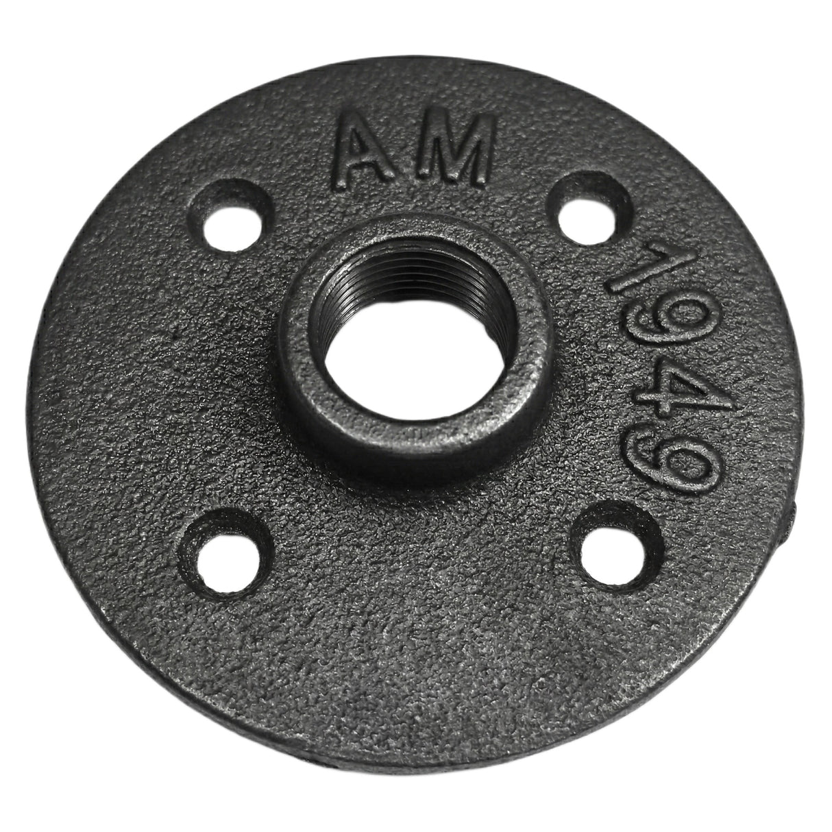 Flens 4 gaten 1/2 inch zwarte gietijzer — vooraanzicht