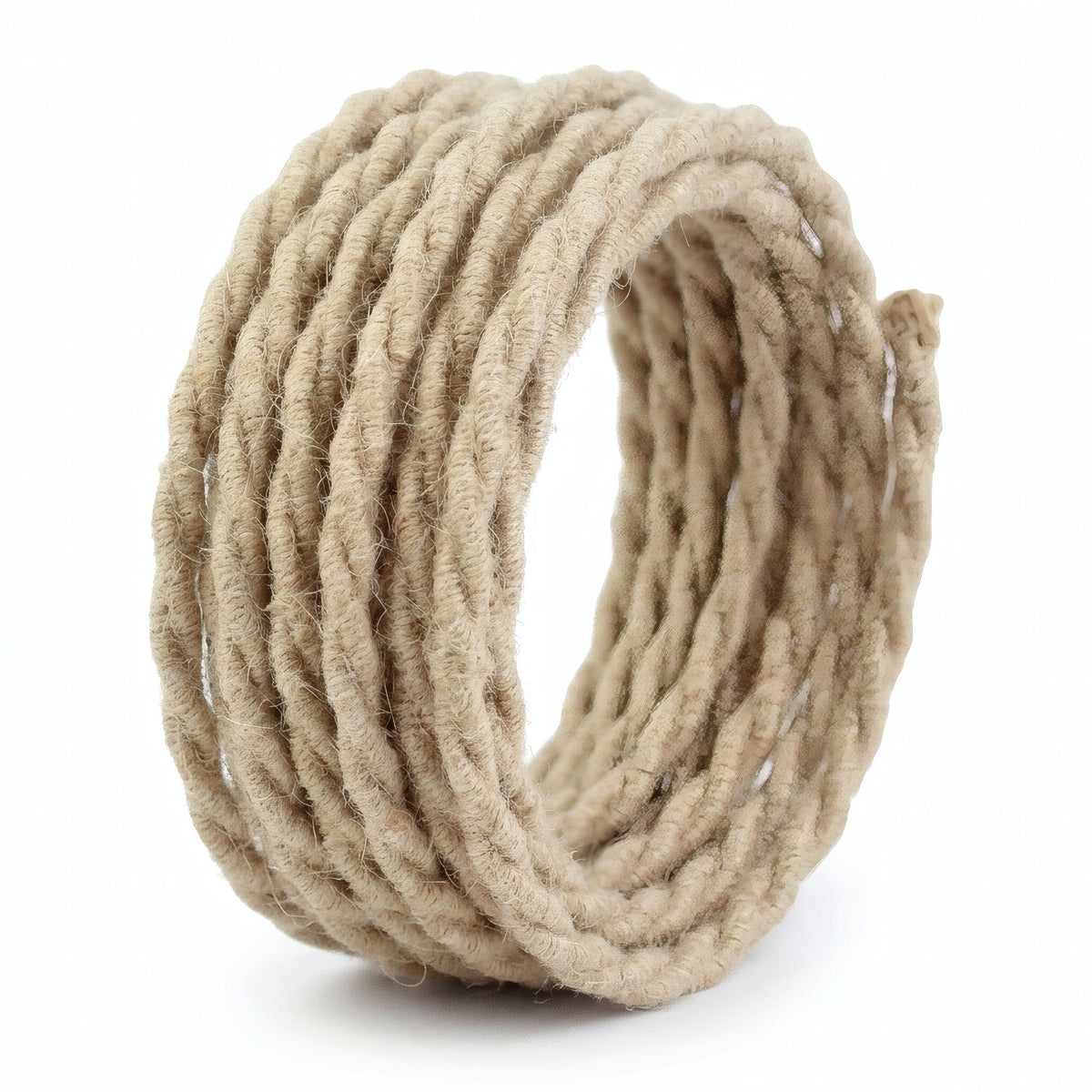 Câble électrique textile jute torsadé - photo produit fond blanc 4