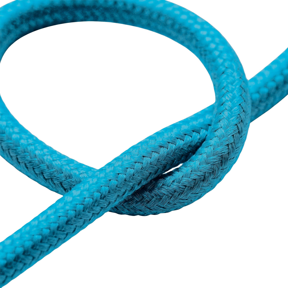 Rond strijkijzersnoer met zijde-effect – Cyaanblauw