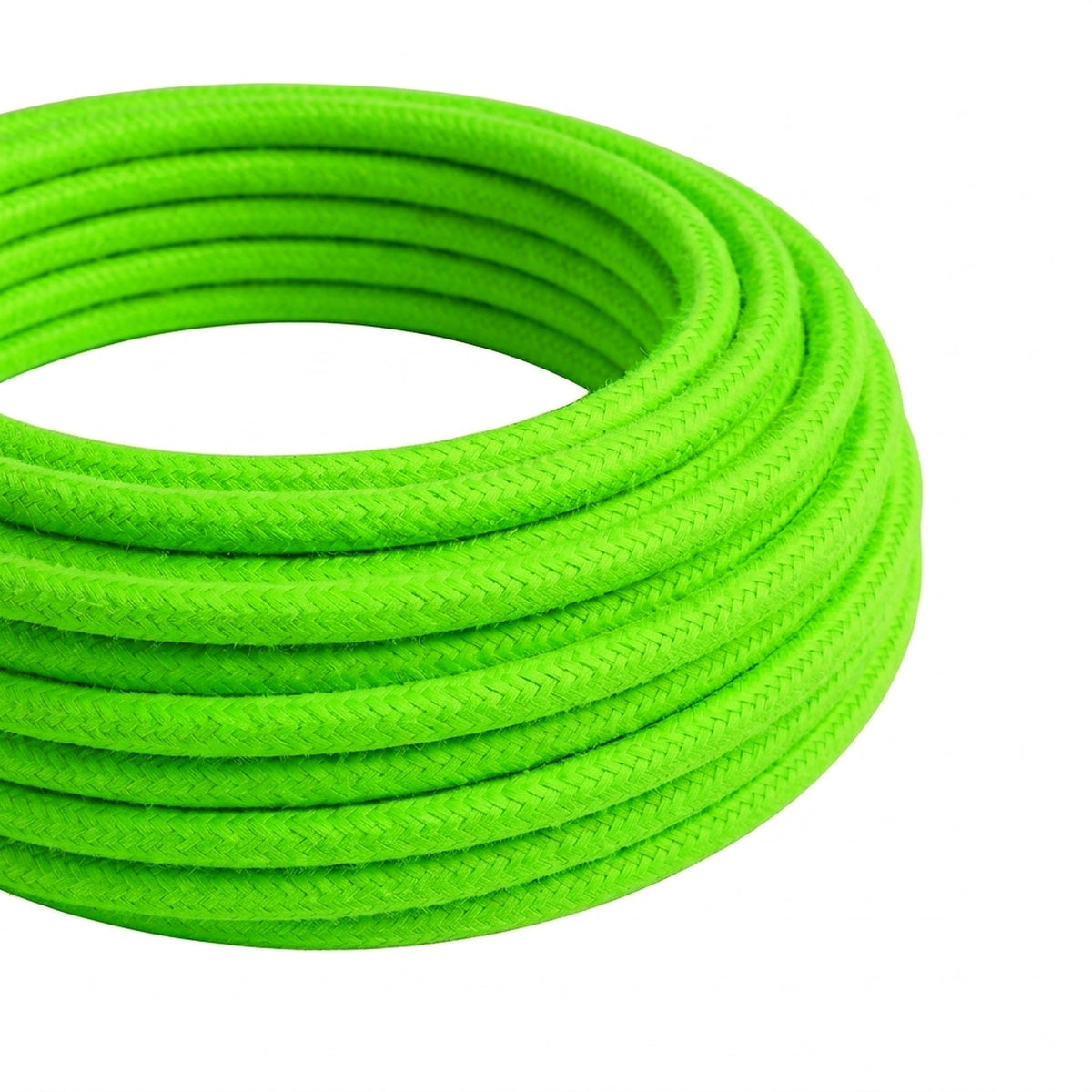 Rond fluo strijkijzersnoer met zijde-effect – Groen