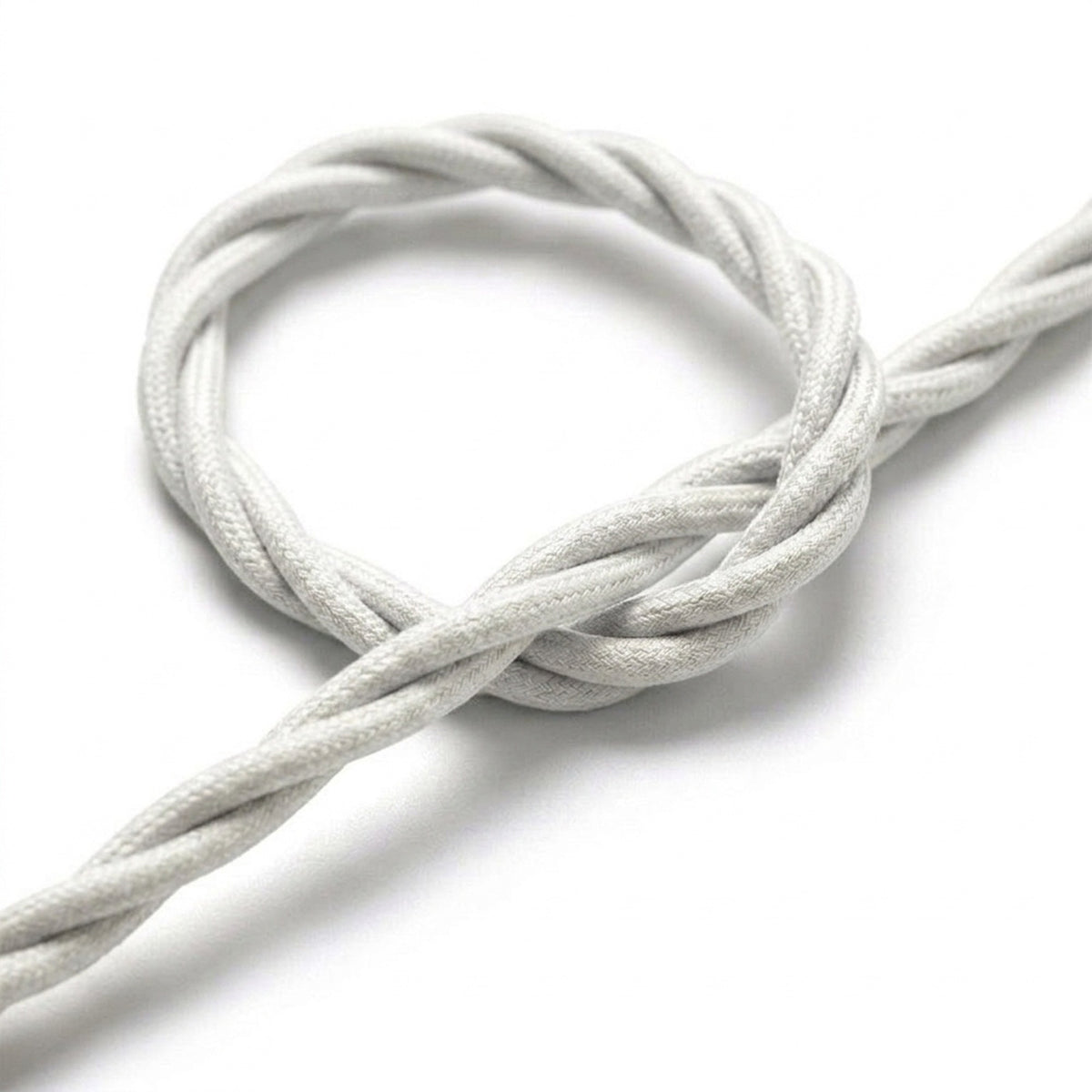 Gedraaid strijkijzersnoer met zijde-effect – Optisch wit