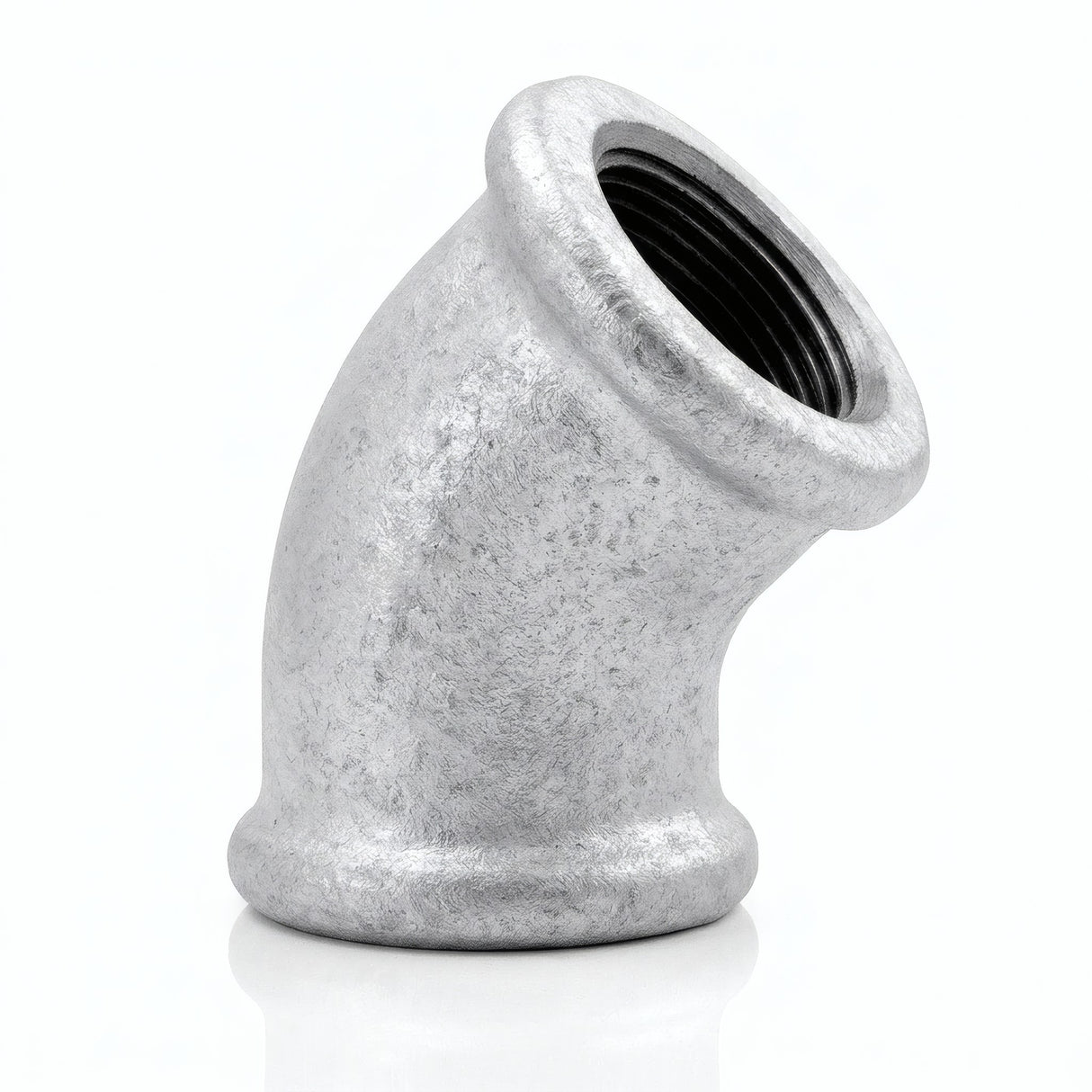 Coude 45° F/F fonte galvanisée - photo produit fond blanc 19