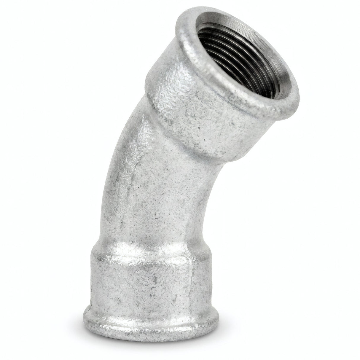 Bocht met grote radius 45° BI/BI van verzinkt gietijzer - productfoto op witte achtergrond 5
