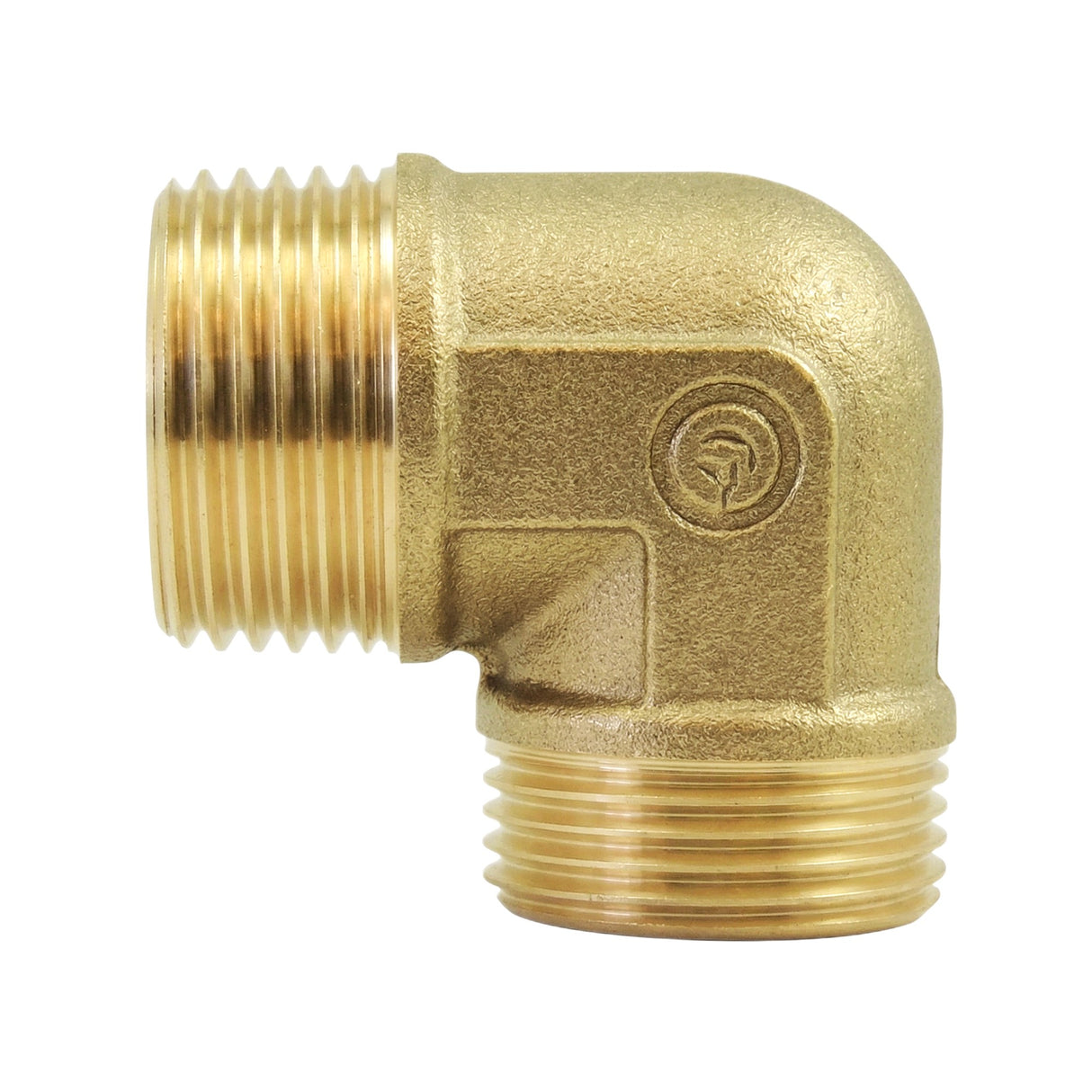 Coude 90° mâle-mâle en laiton CW617N BSP - vue de face