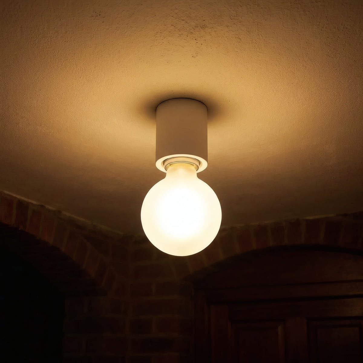 E27-fitting voor wand of plafond, waterdicht IP44 — Wit