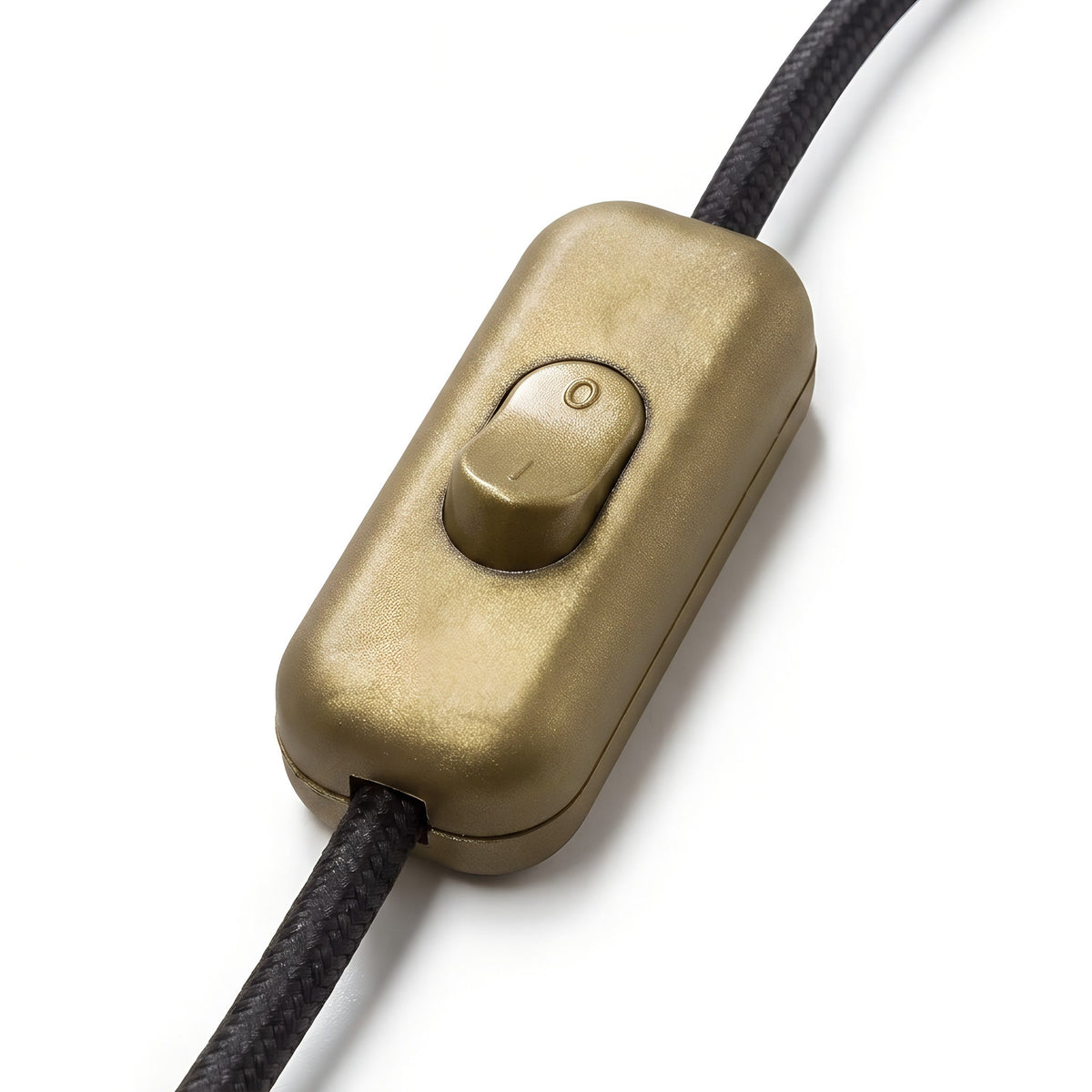 Tweepolige tuimelschakelaar voor lampsnoer — Goud