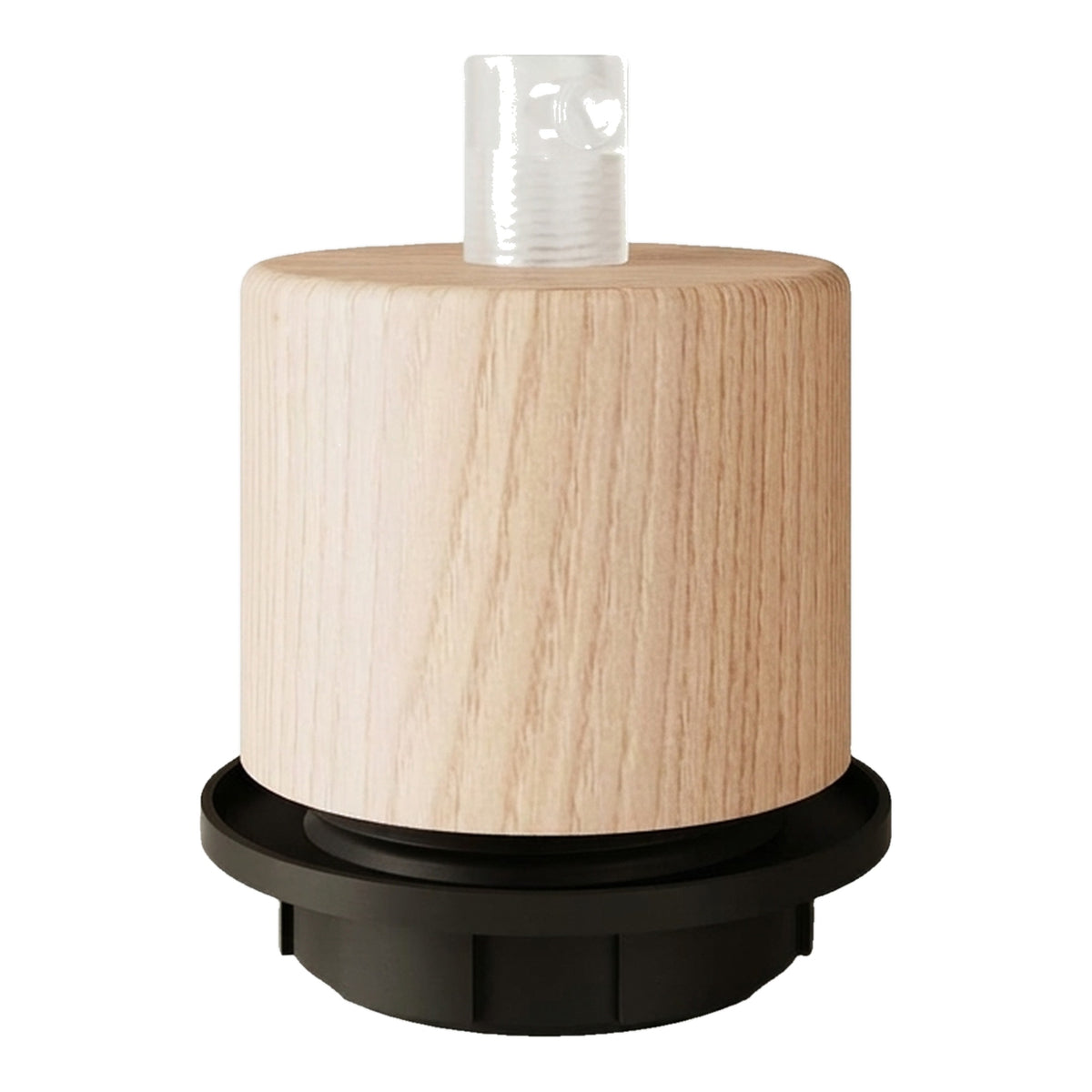 Cilindrische houten E27-fitting met schroefdraad voor lampenkap