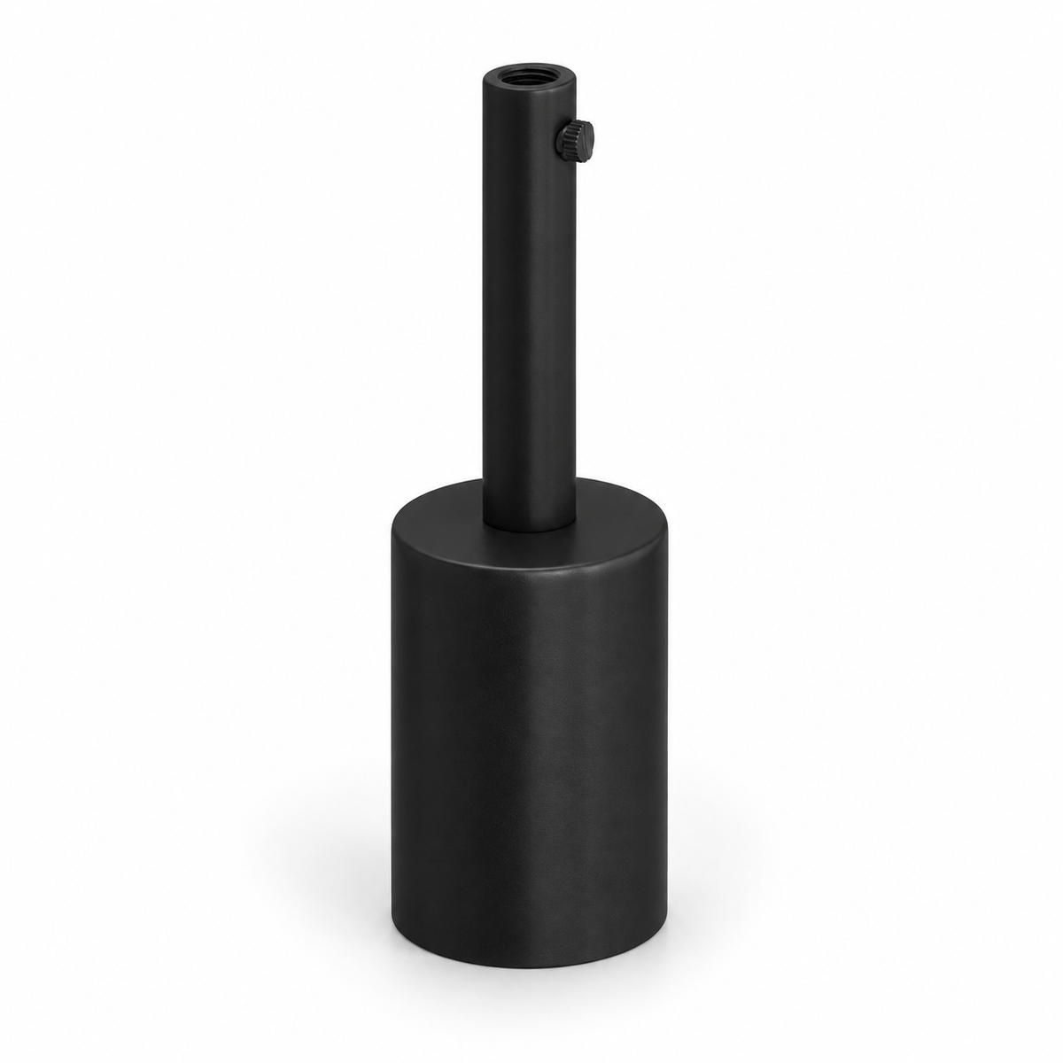Set met cilindrische metalen E27 lamphouder — trekontlasting van 7 cm — zwart — aanzicht 1