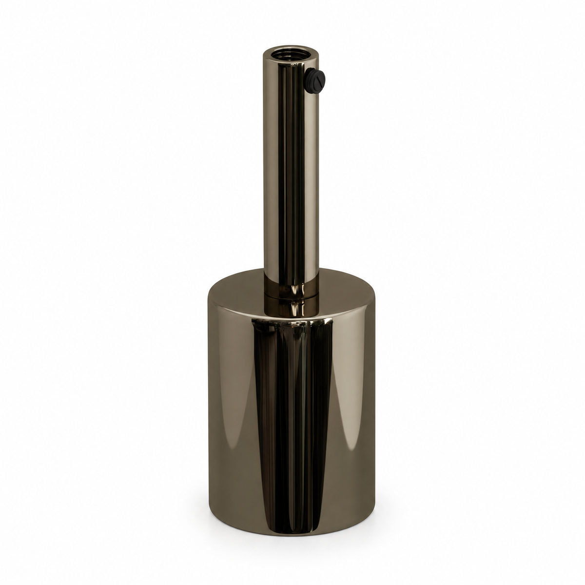 Set met cilindrische metalen E27 lamphouder — trekontlasting van 7 cm — zwarte parel — aanzicht 1