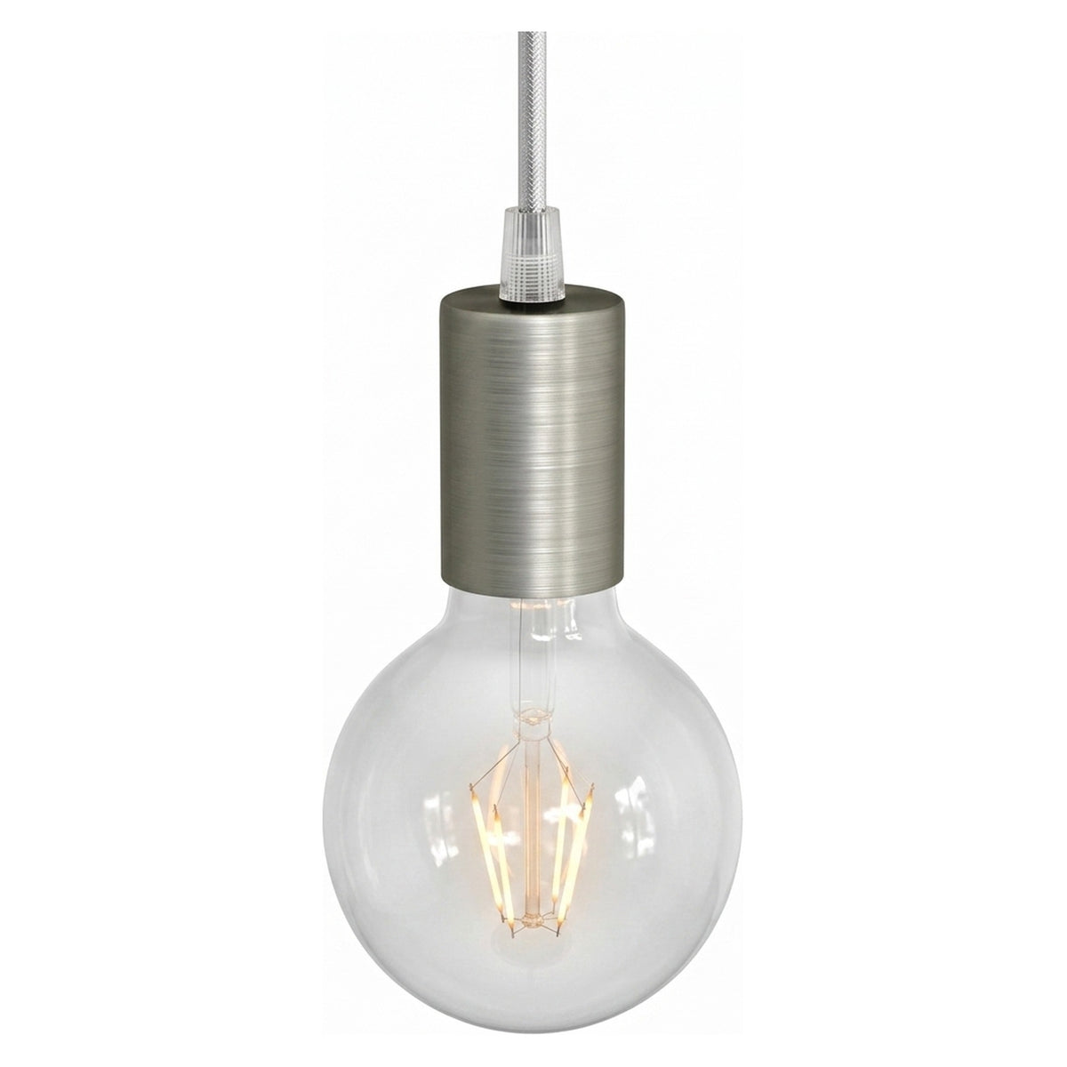 Cilindrische E27-fitting van metaal — Conisch kunststof / Satijn titanium