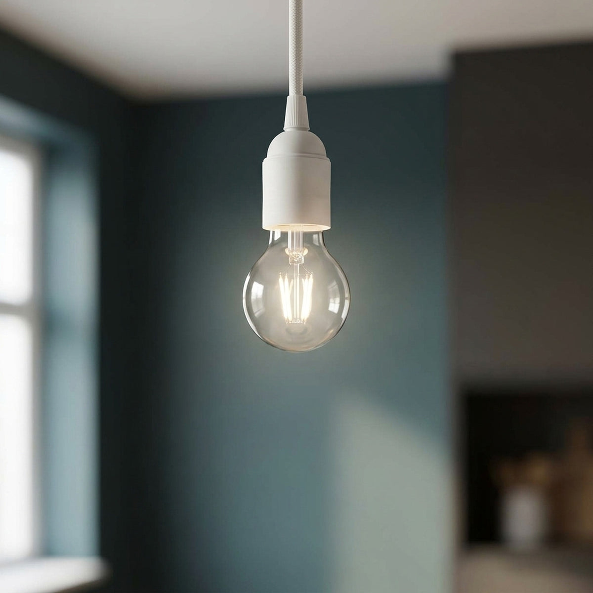 E27-fitting van thermoplast — Wit