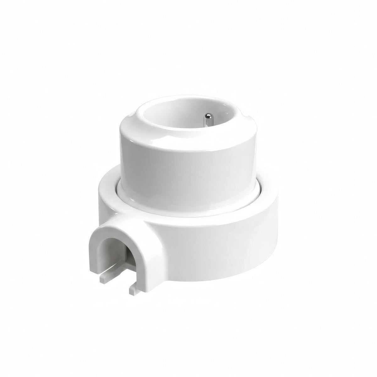 Porseleinen wandstopcontact met sokkel (set) — Frans 2P+T 16 A / Wit / 1 uitgang