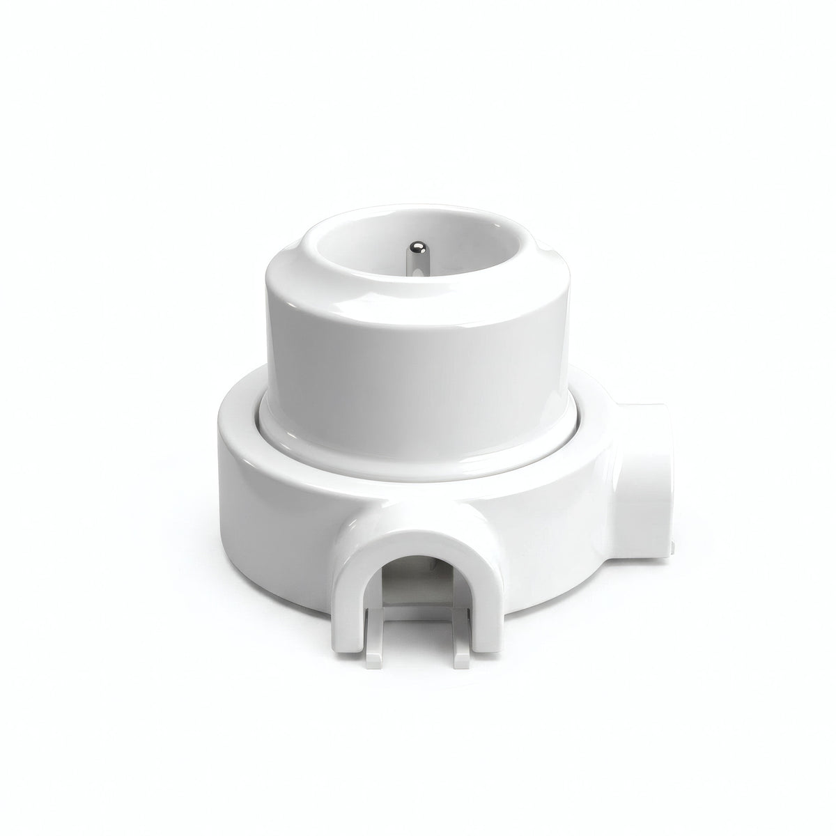Porseleinen wandstopcontact met sokkel (set) — Frans 2P+T 16 A / Wit / 2 uitgangen
