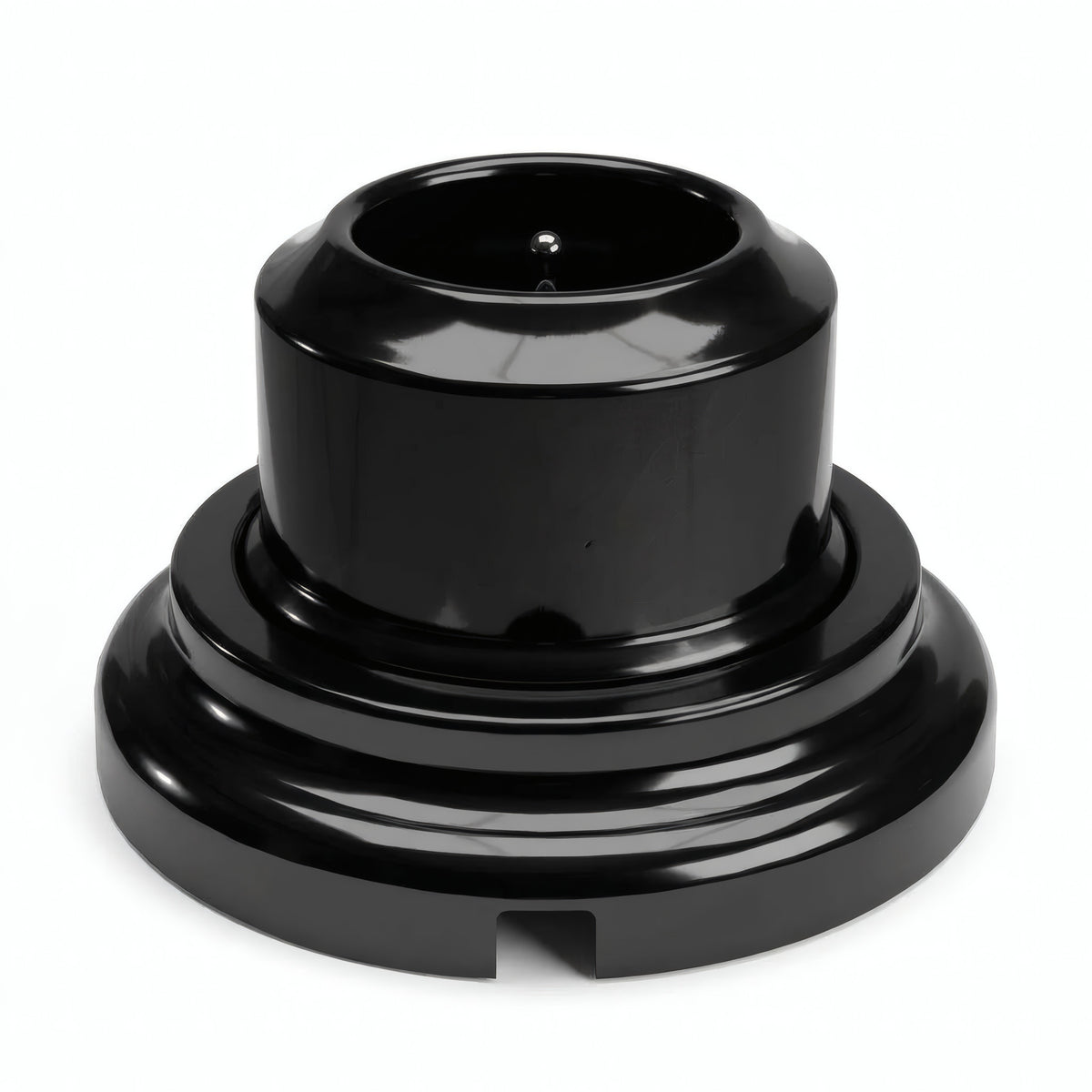 Porseleinen wandstopcontact met sokkel (set) — Frans 2P+T 16 A / Zwart / Vlak Ø 100 mm