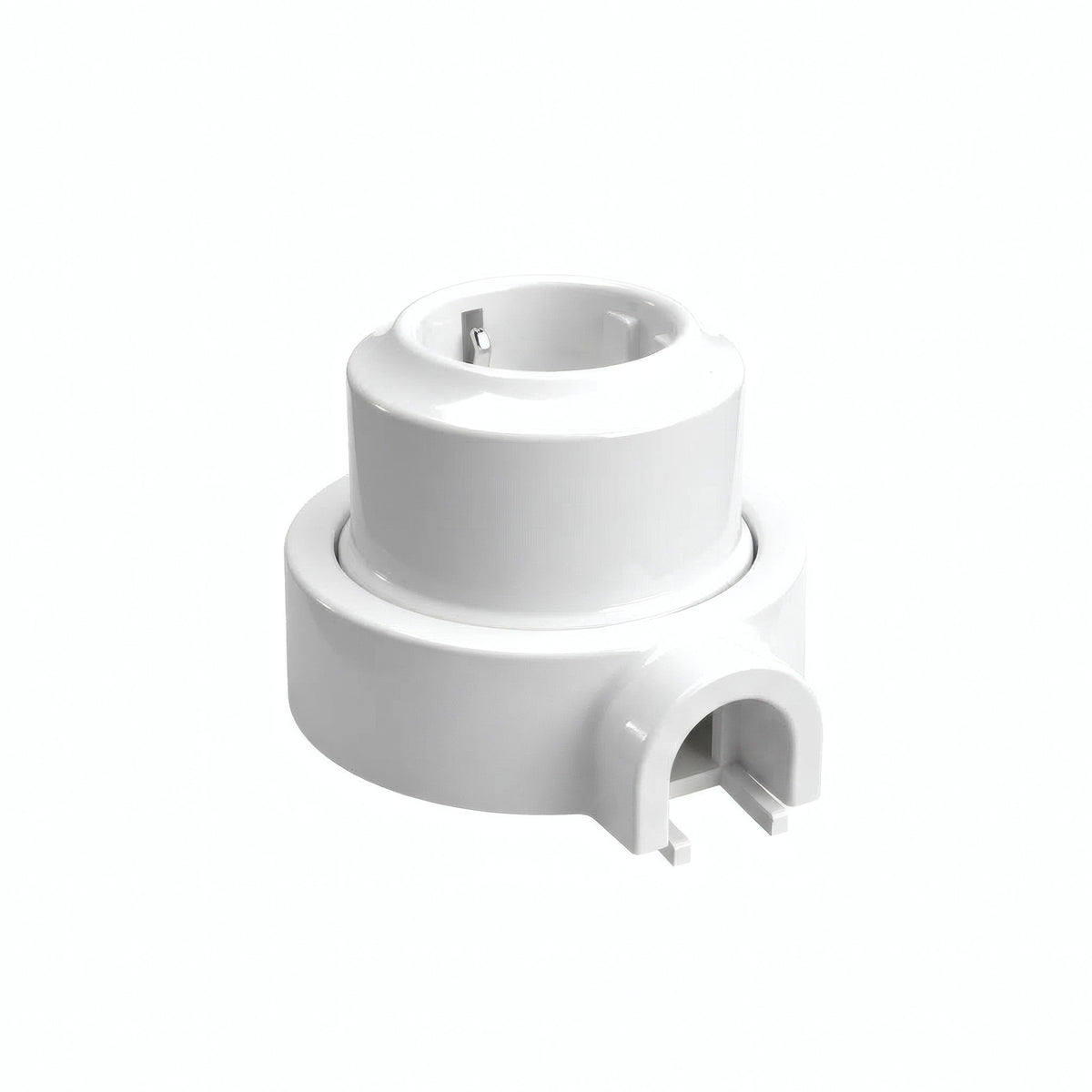 Porseleinen wandstopcontact met sokkel (set) — Schuko 2P+T 16 A / Wit / 1 uitgang