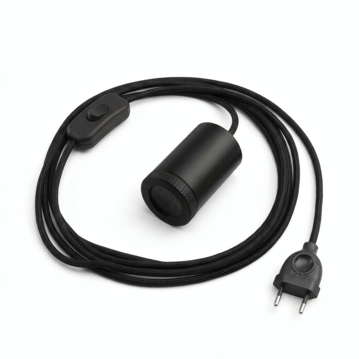 Minispot GU10 met stekker, afwerking zwart