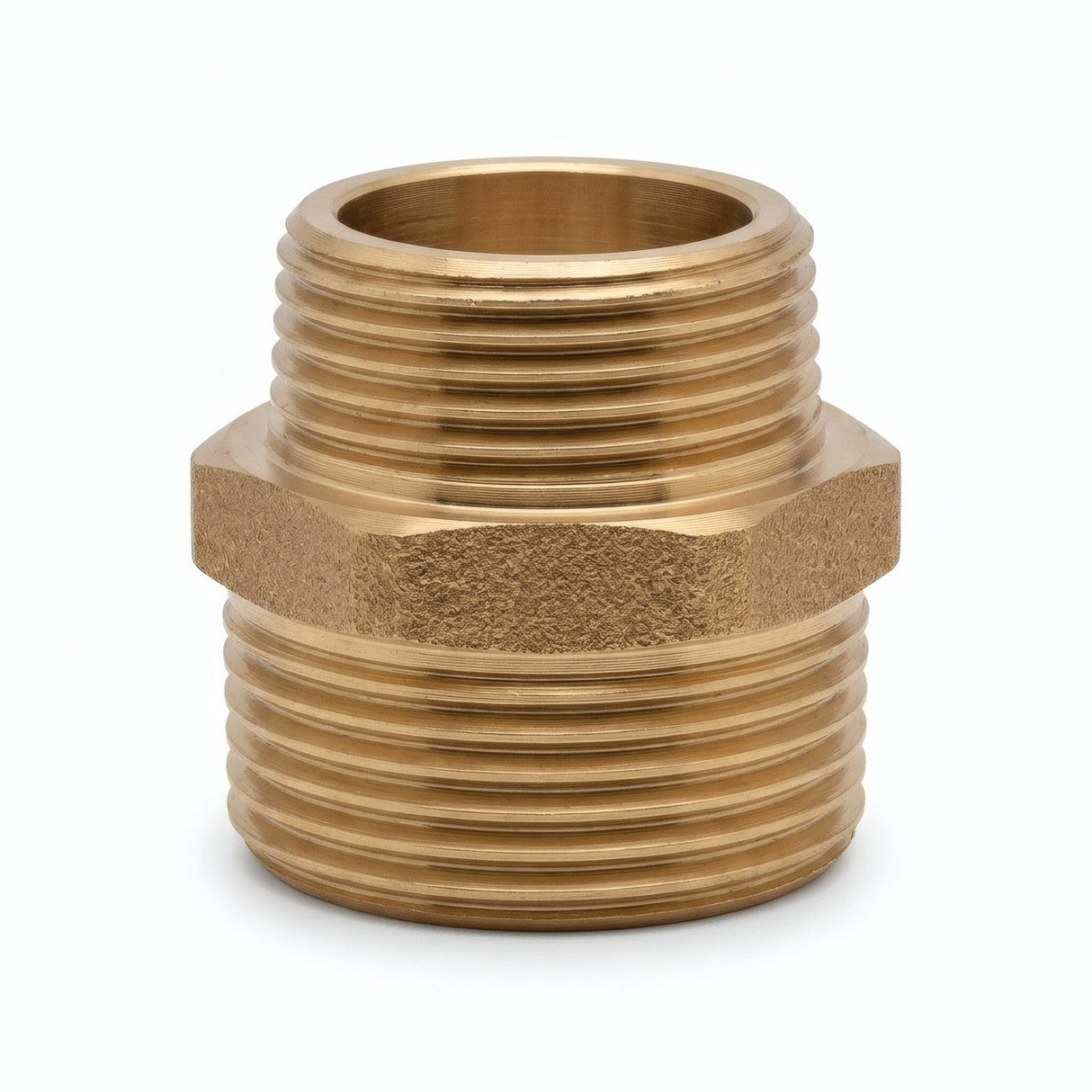 Verloopnippel van messing - productfoto op witte achtergrond 1