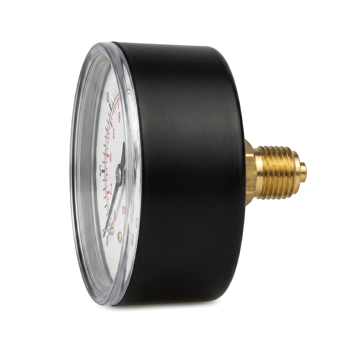 Manomètre axial ABS à cadran sec, profil arrière, raccord laiton central