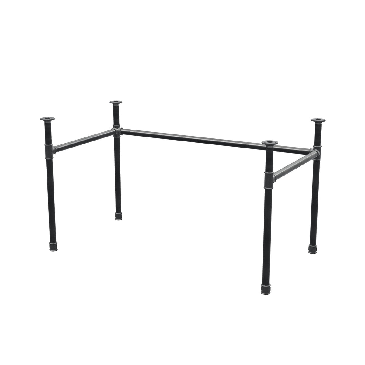 Onderstel voor bureau, U-frame, gietijzer en staal Ø 34 mm, 132 × 72 cm, hoogte 72 cm