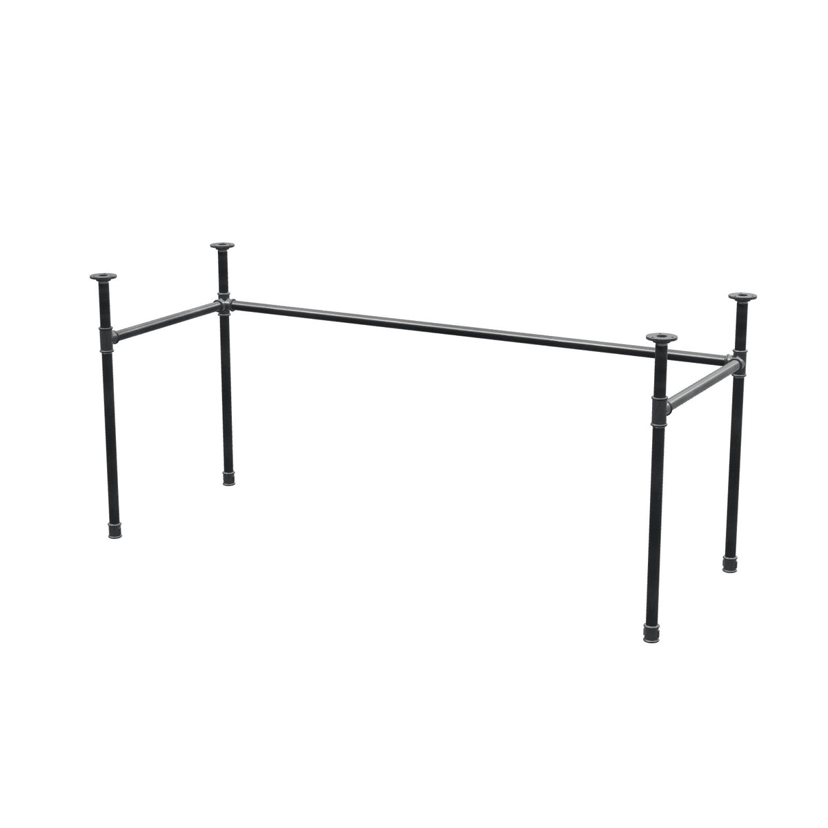 Onderstel voor bureau, U-frame, gietijzer en staal Ø 27 mm, 161 × 61 cm, hoogte 71 cm