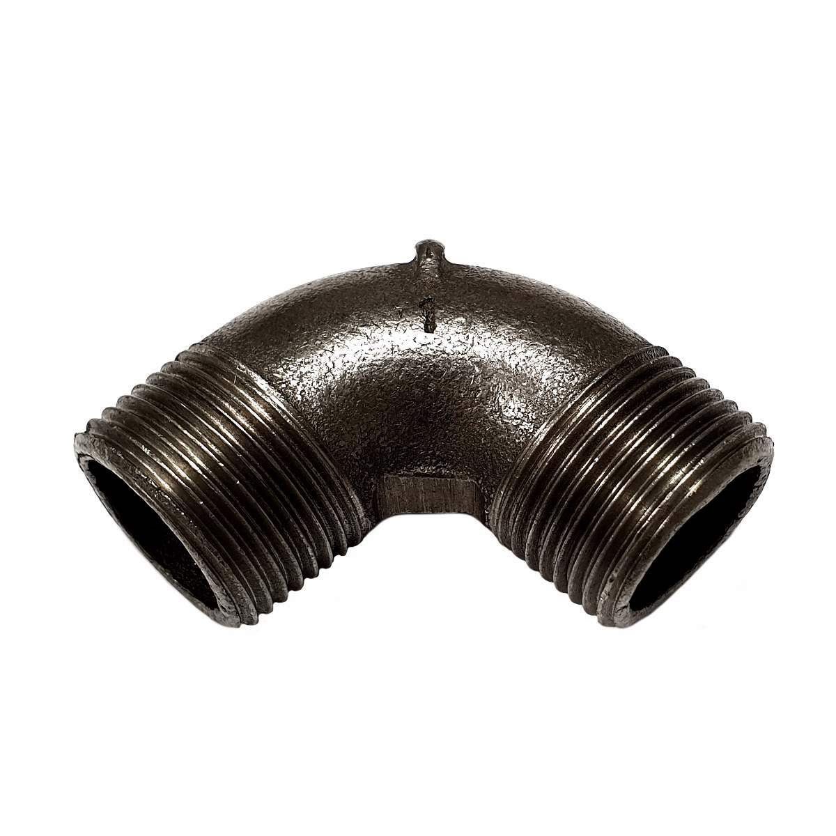 90° zwart gietijzeren bocht fitting Mal/Mal