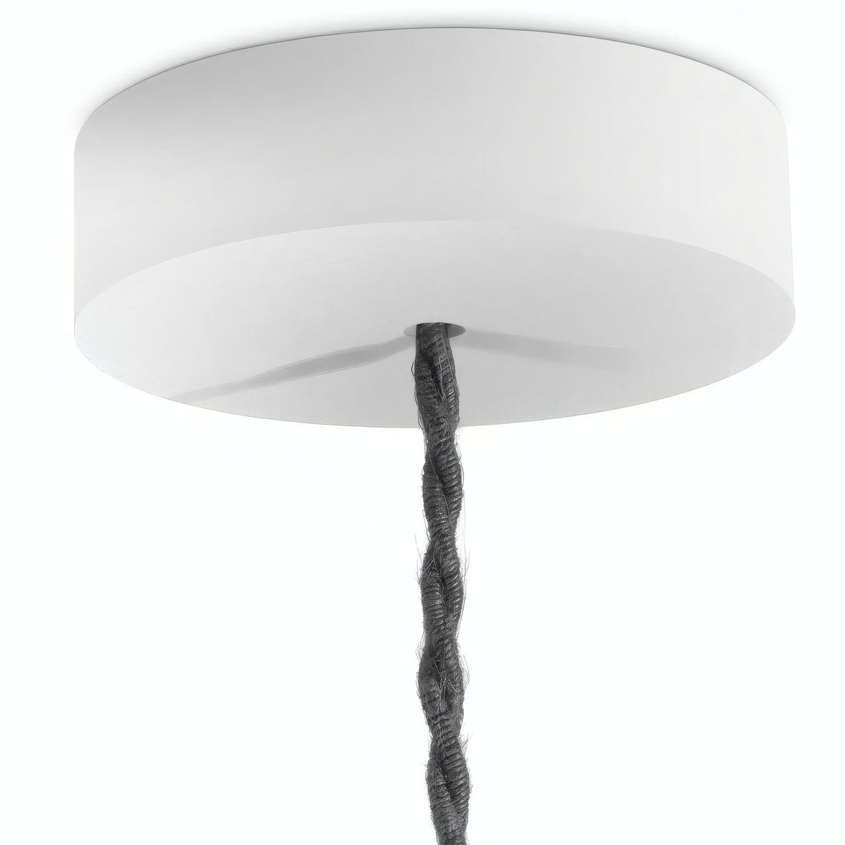 Ronde plafondkap van hout, Ø 120 mm — Wit