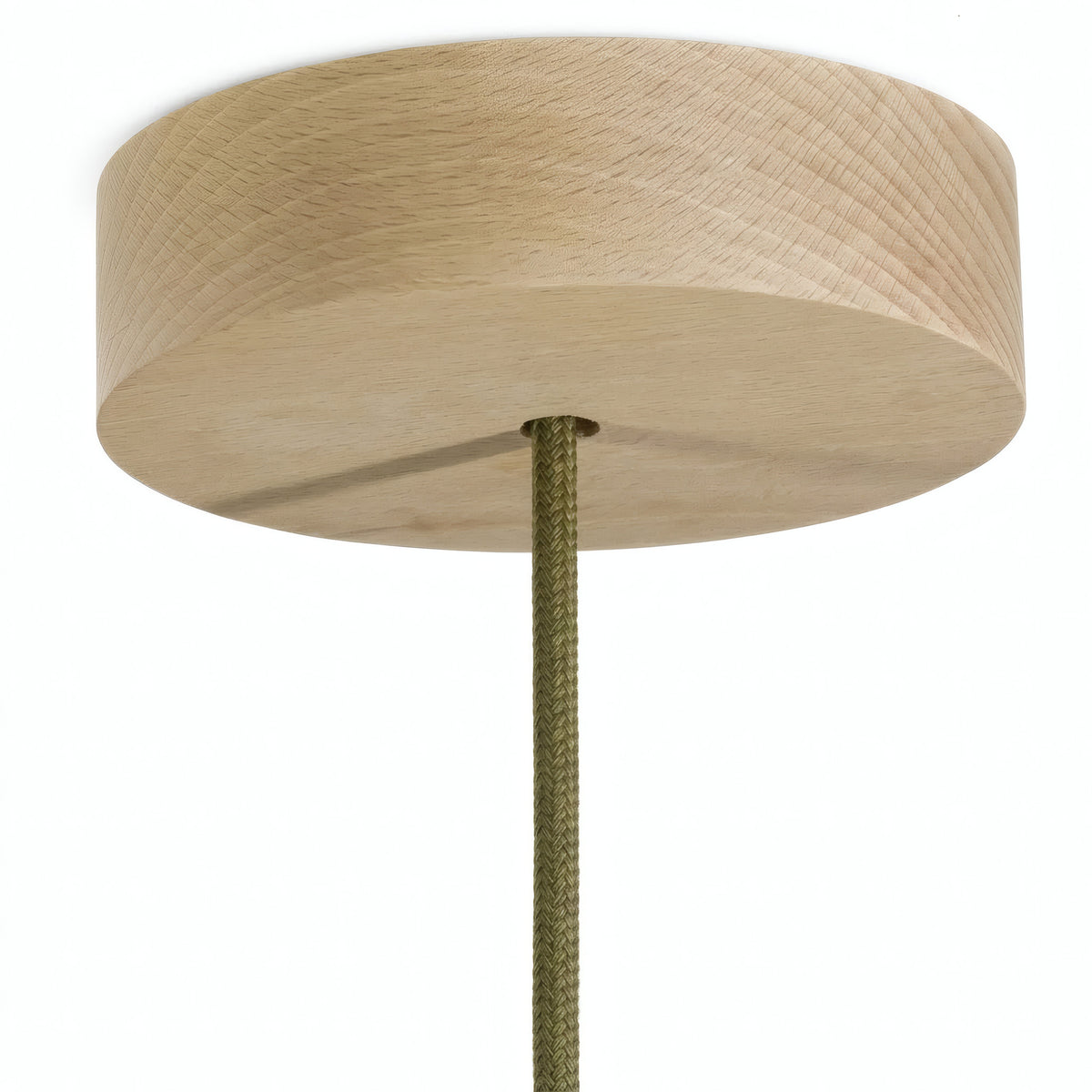 Ronde plafondkap van hout, Ø 120 mm — Naturel