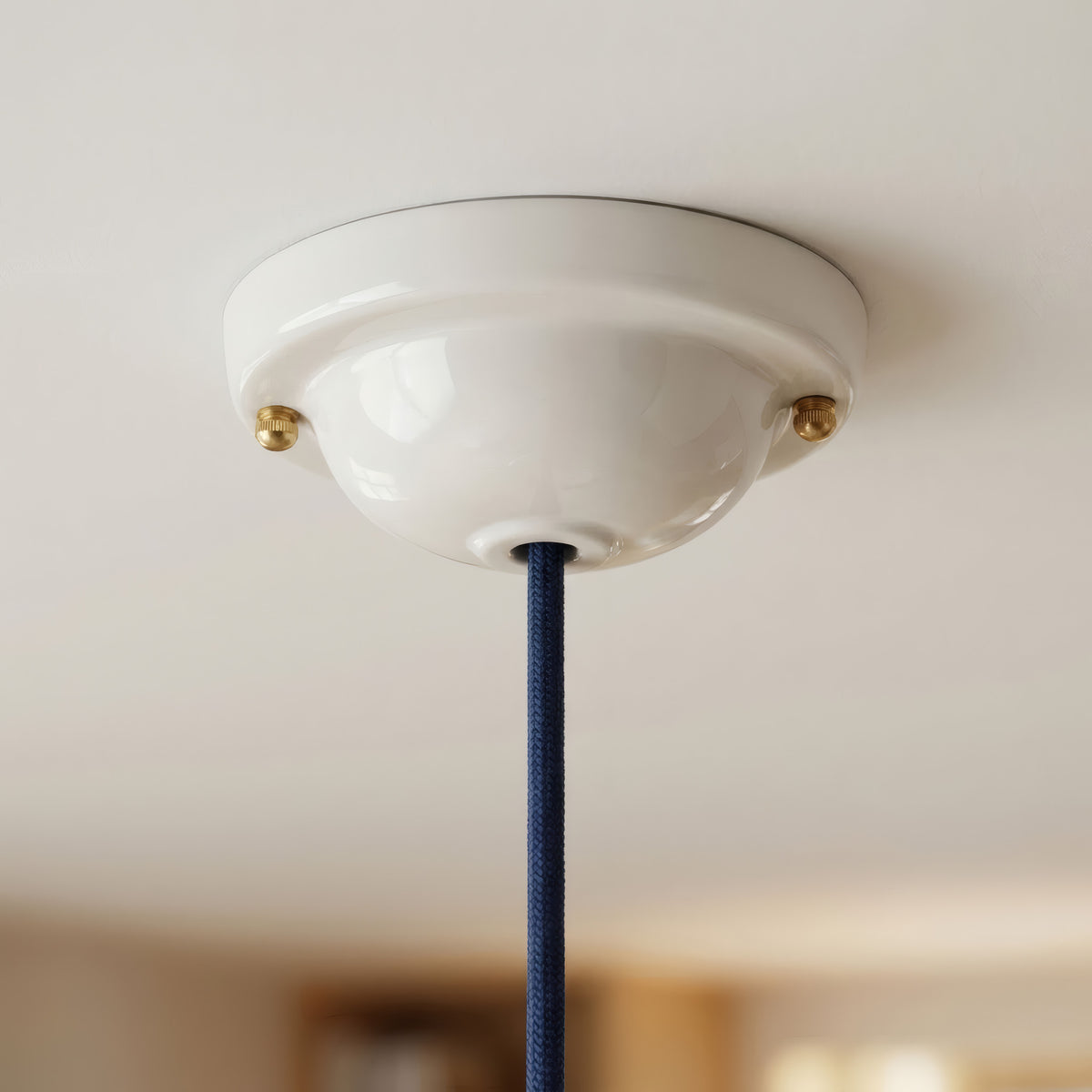 Plafondkap van geglazuurd keramiek — Ø 130 mm / Wit