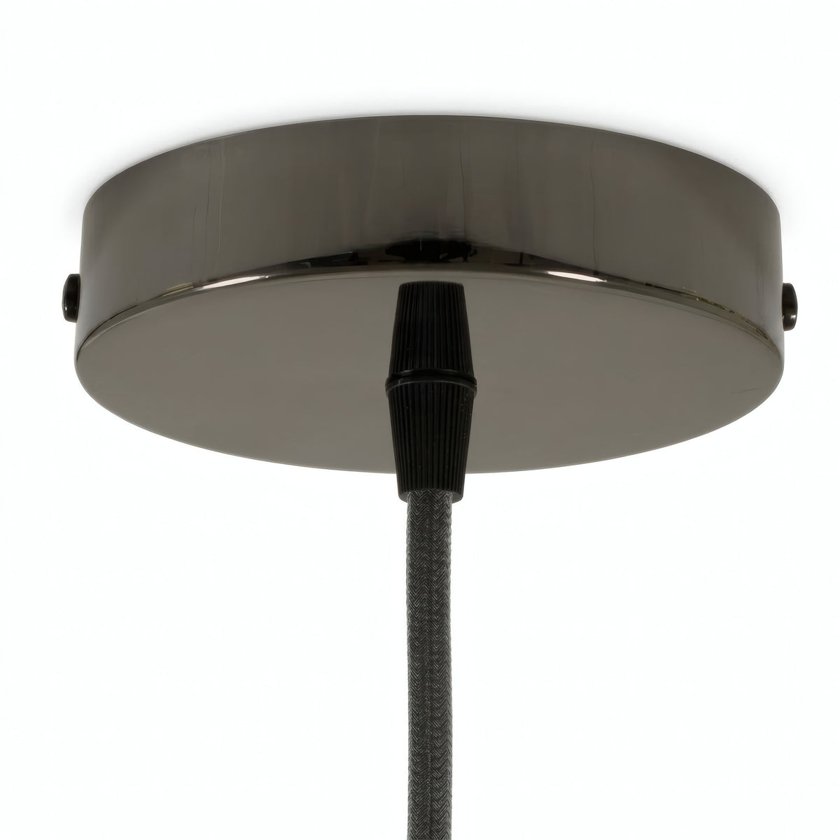 Cilindrische plafondkap van metaal, Ø 120 mm — Conisch thermoplast / Zwarte parel