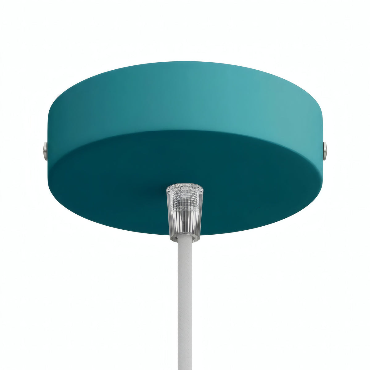 Cilindrische plafondkap van metaal, Ø 120 mm — Conisch thermoplast / Petrolblauw
