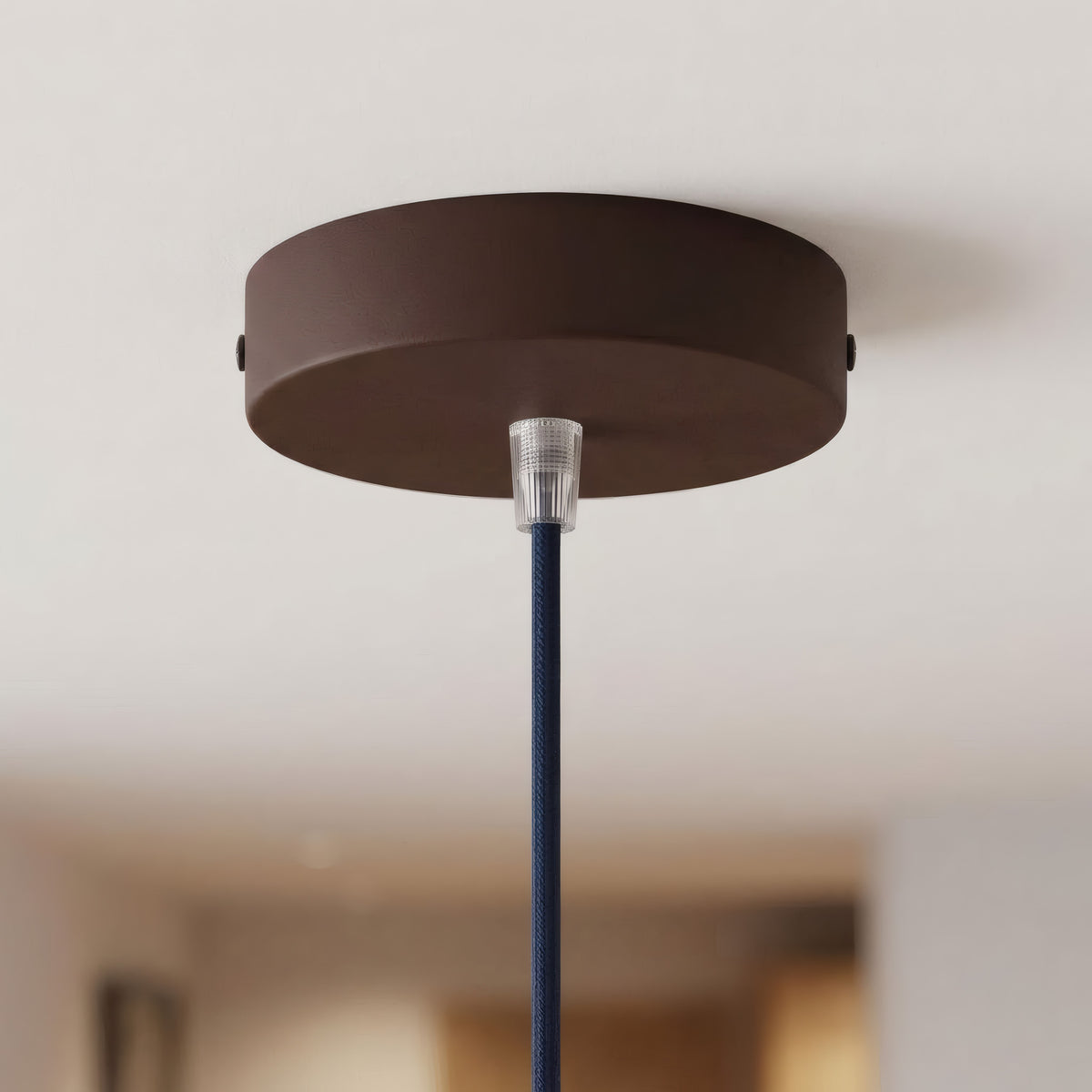 Cilindrische plafondkap van metaal, Ø 120 mm — Conisch thermoplast / Roest