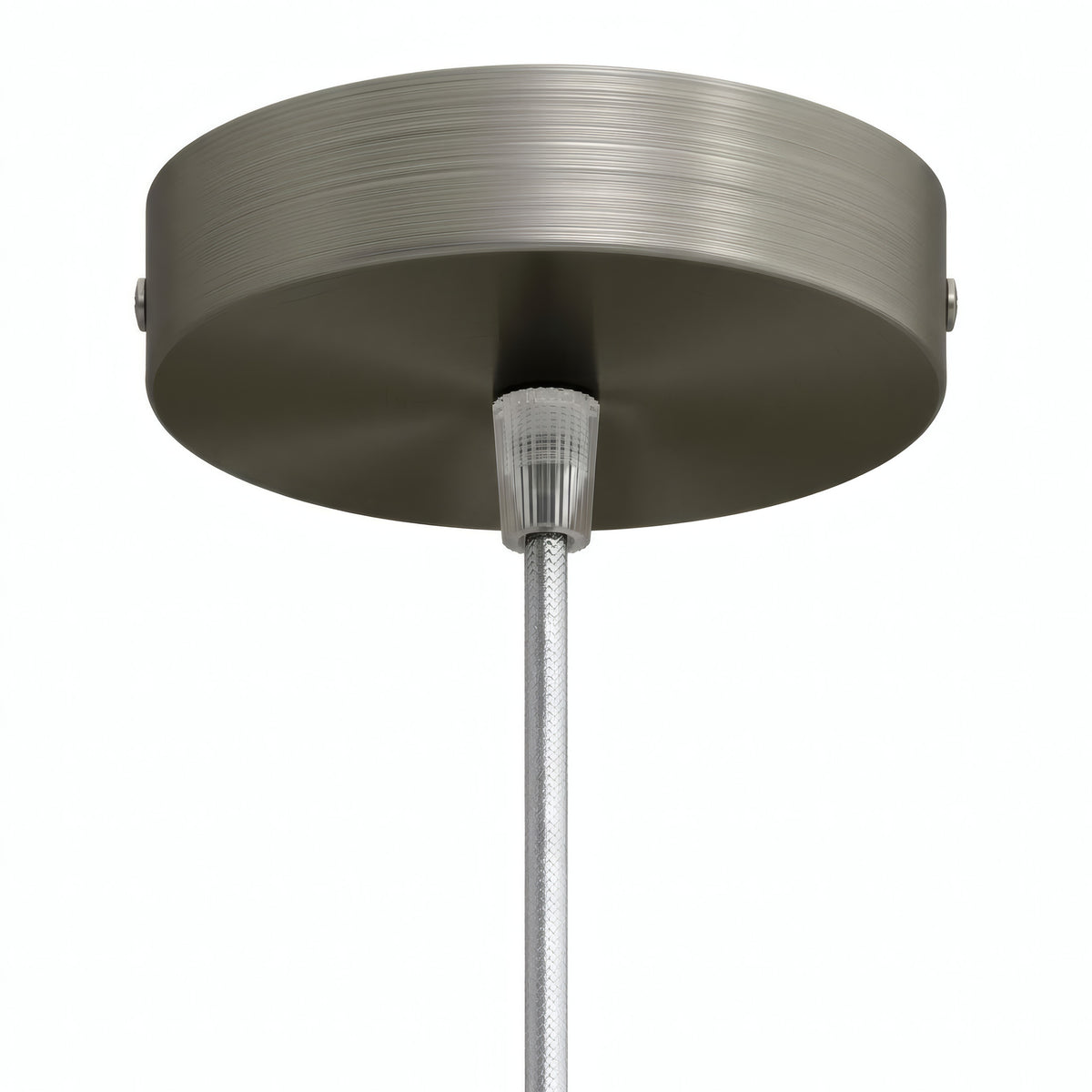 Cilindrische plafondkap van metaal, Ø 120 mm — Conisch thermoplast / Satijn titanium