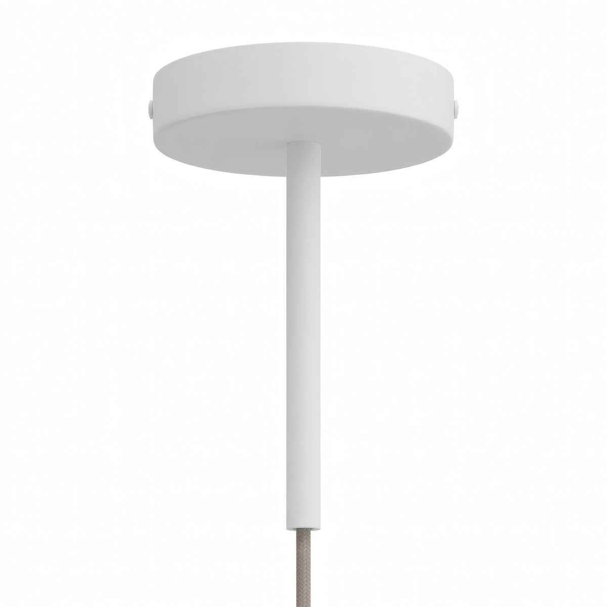Cilindrische metalen plafondkap met trekontlasting van 15 cm — Mat wit