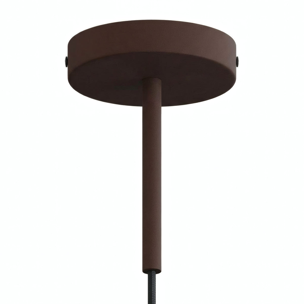 Cilindrische metalen plafondkap met trekontlasting van 15 cm — Roest