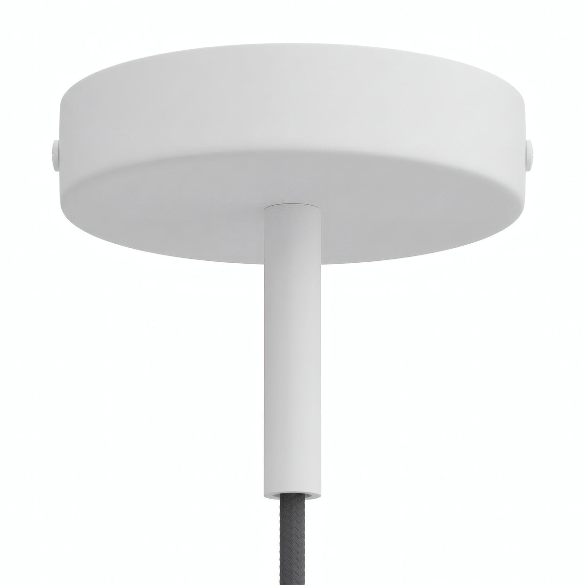 Cilindrische metalen plafondkap met trekontlasting van 7 cm — Mat wit