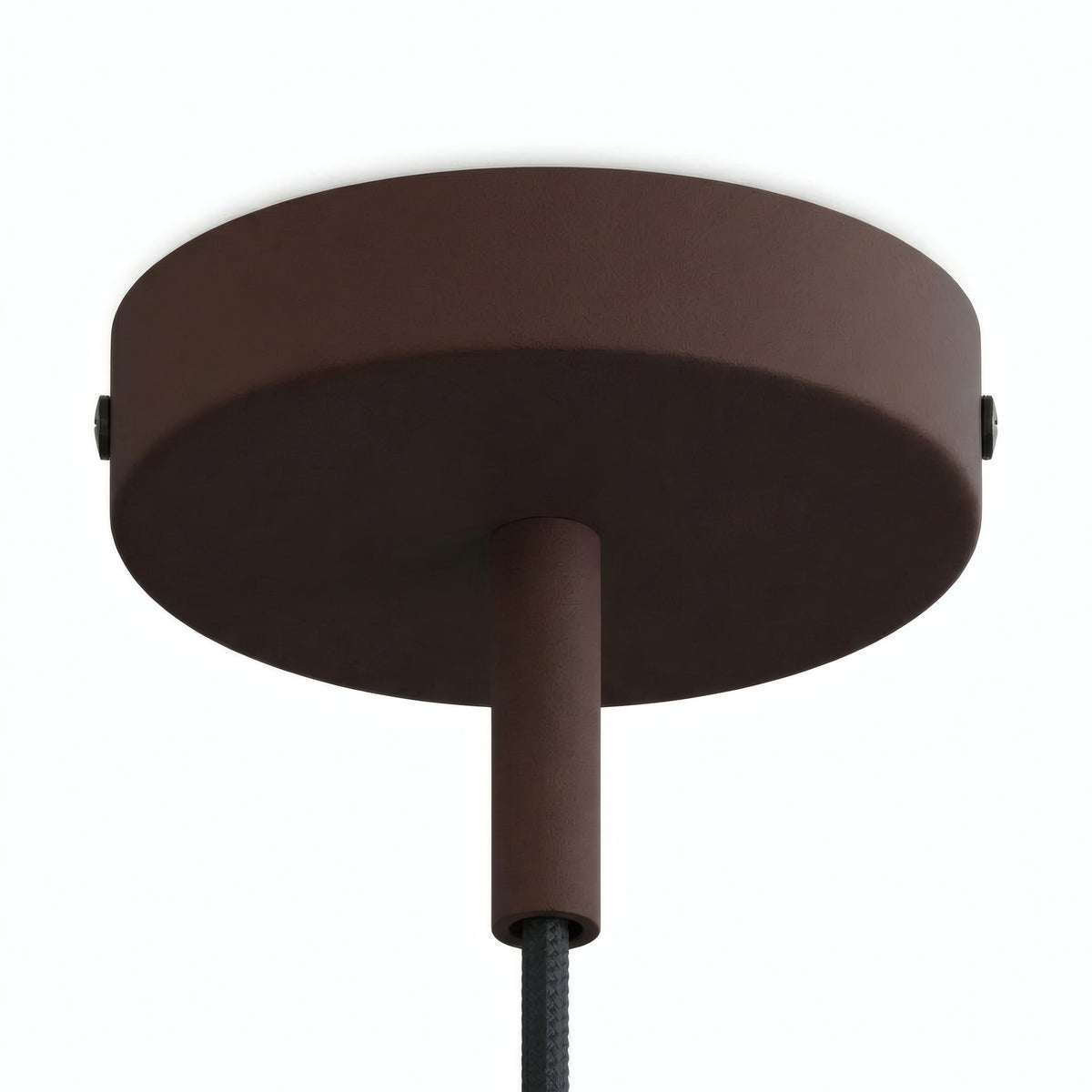 Cilindrische metalen plafondkap met trekontlasting van 7 cm — Roest