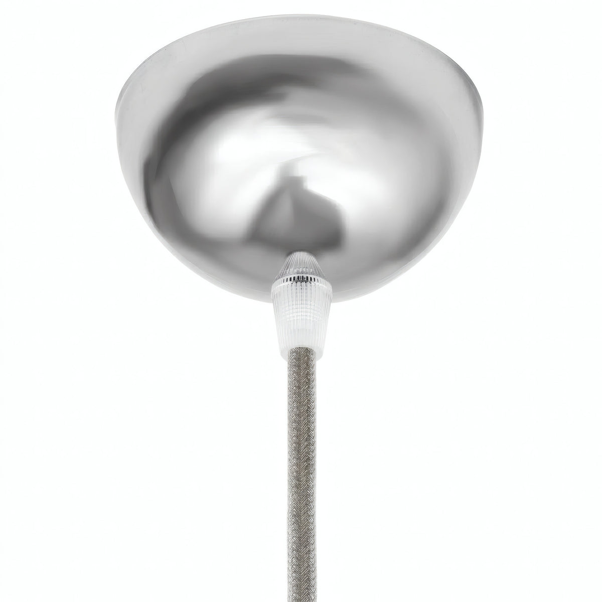 Halfronde plafondkap van metaal, Ø 100 mm — Chroom