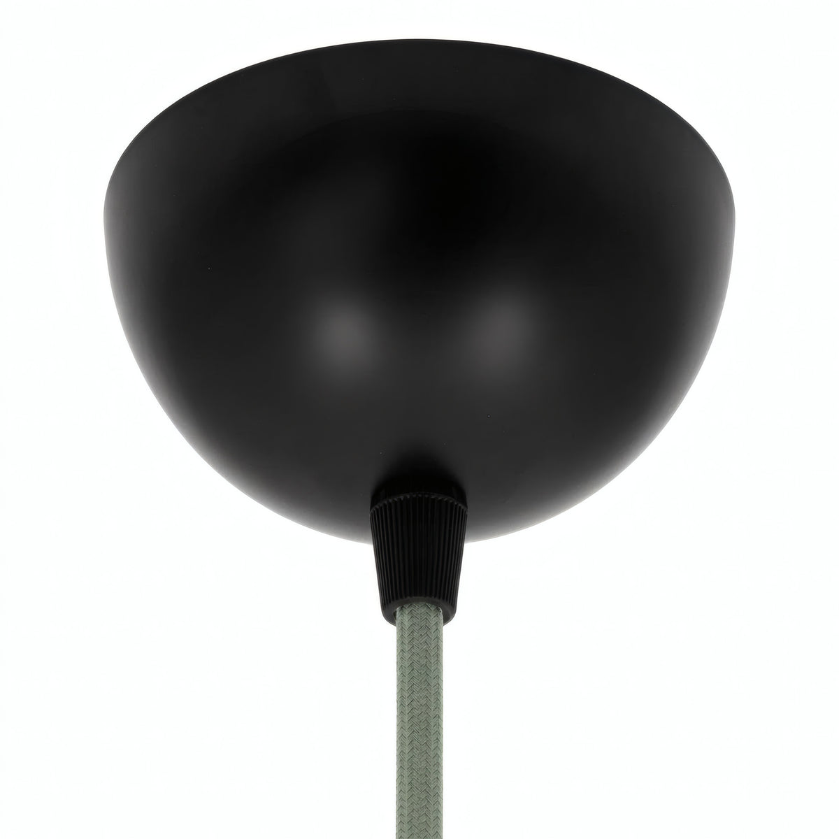 Halfronde plafondkap van metaal, Ø 100 mm — Zwart