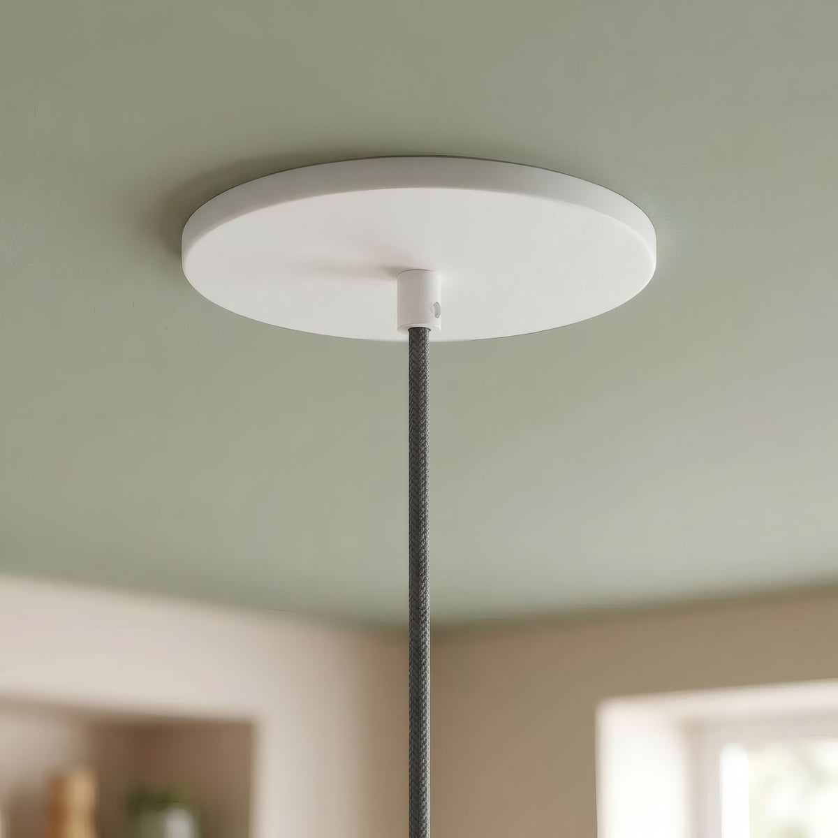Inbouwplafondkap vlak met het plafond, Ø 126 mm — Mat wit