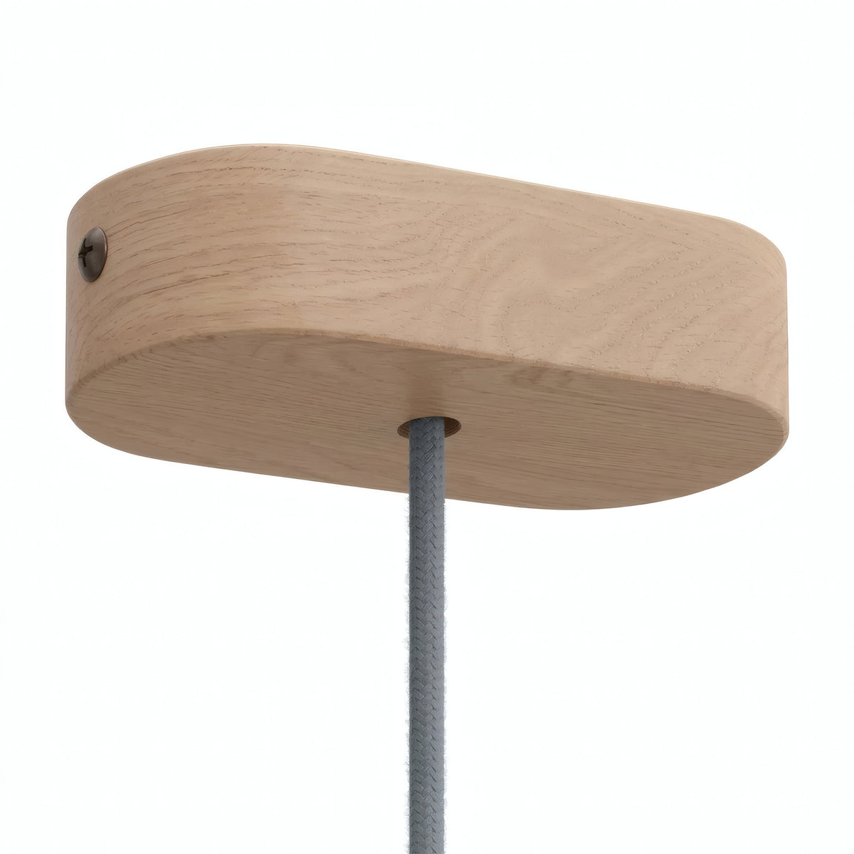 Ovale plafondkap van hout, 120 × 51 mm — Naturel