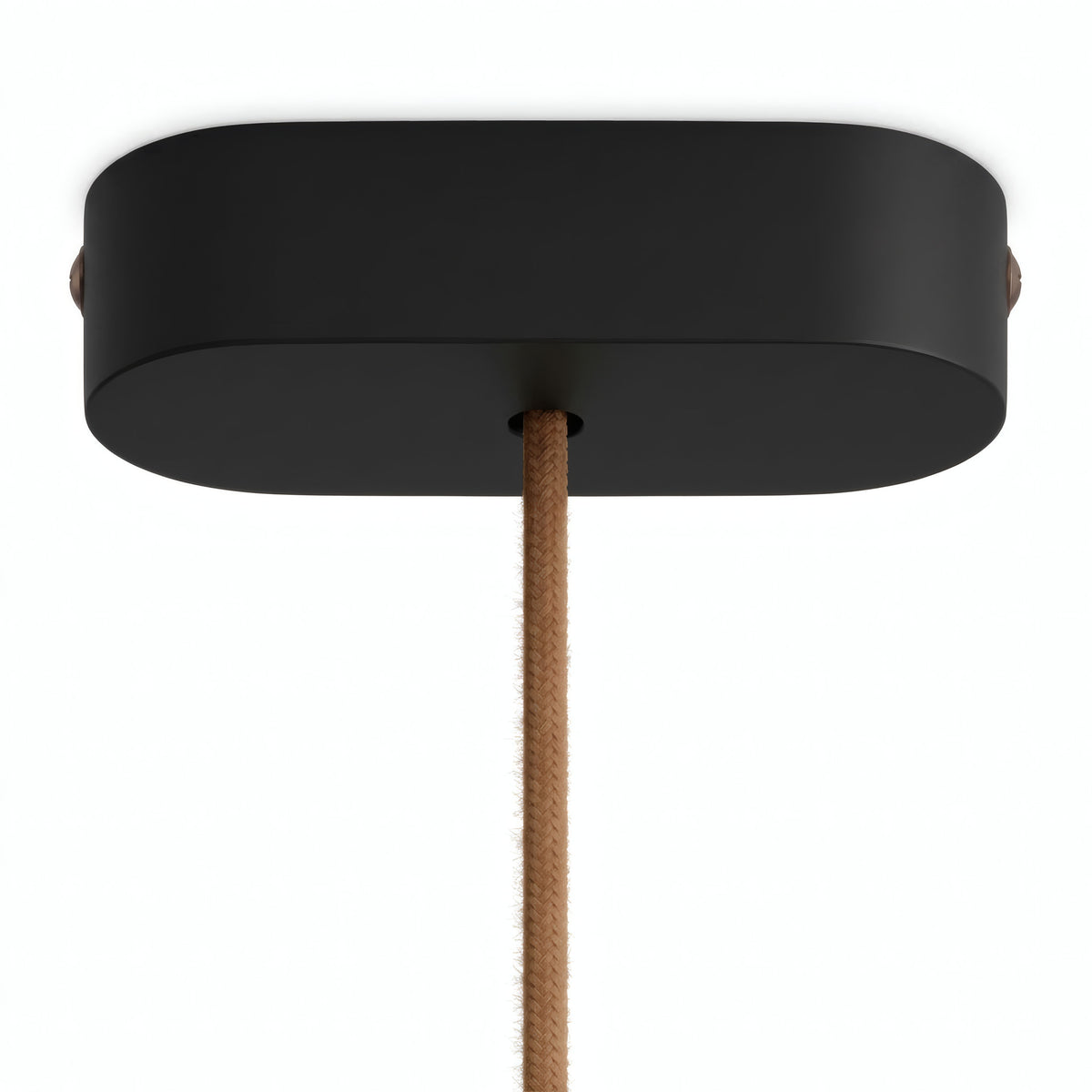 Ovale plafondkap van hout, 120 × 51 mm — Zwart