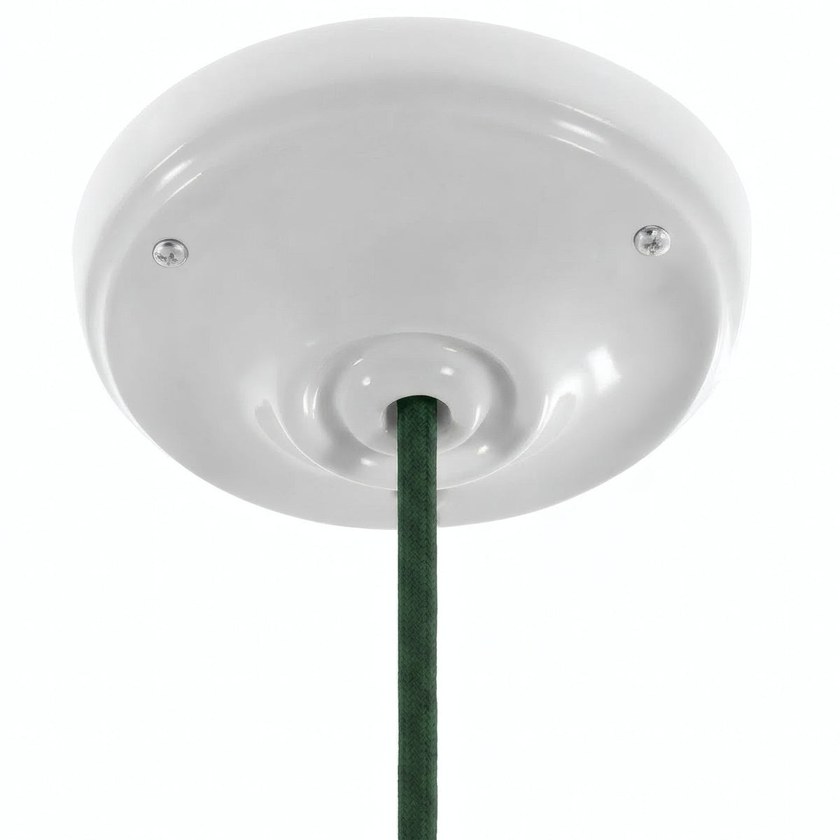 Porseleinen plafondkap met bevestigingsset, Ø 105 mm — Wit