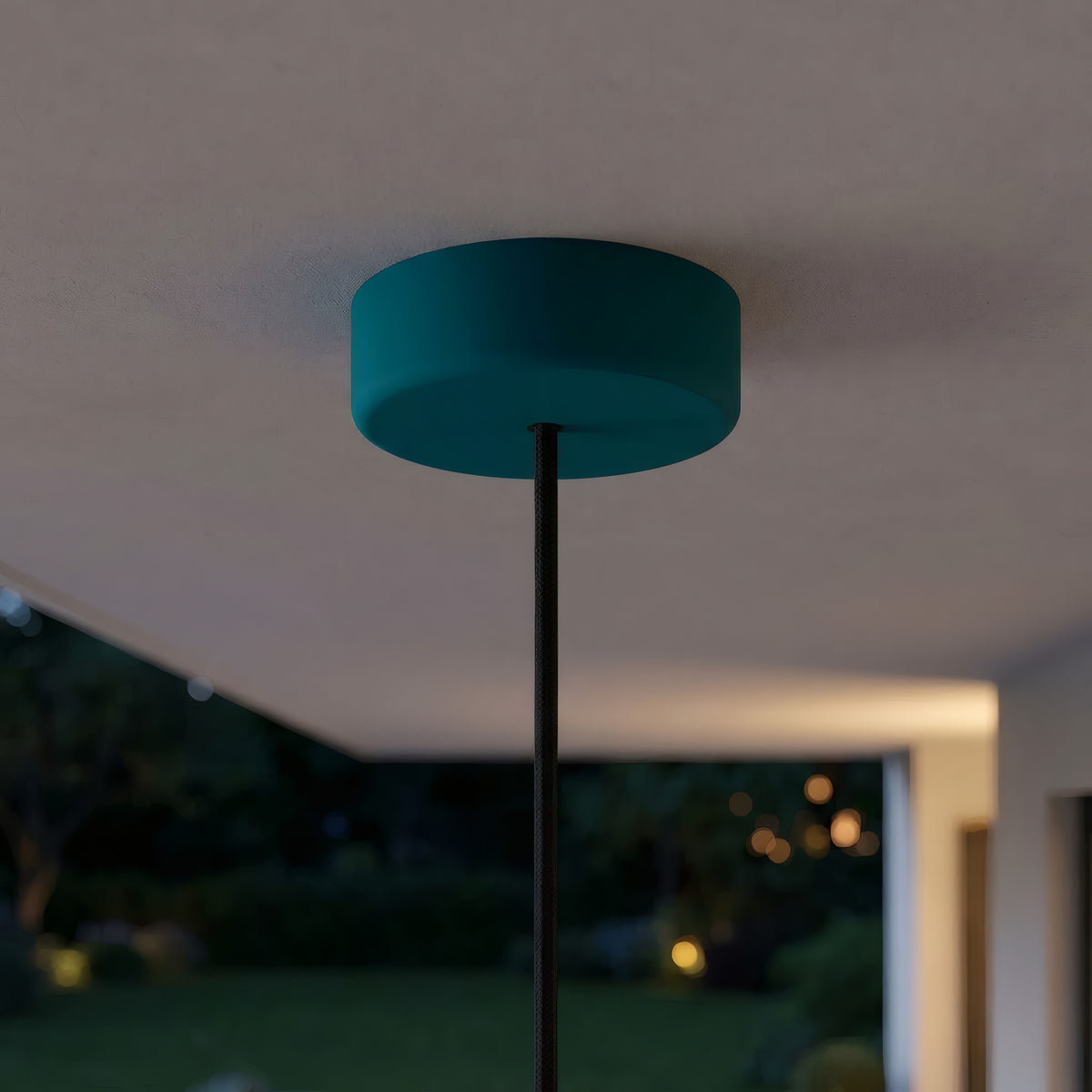 Siliconen plafondkap voor buiten IP65, Ø 125 mm — Petrolblauw
