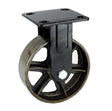 Roulette industrielle noire métal pour meuble Fixe